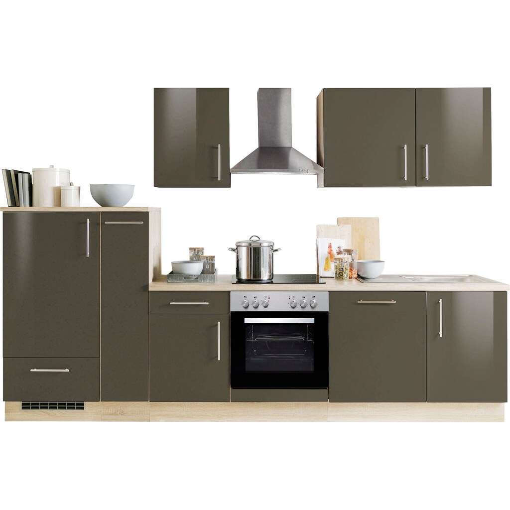 Menke Küchen Küchenzeile »Premium«, Küchenzeile mit E-Geräten, Breite 310 cm