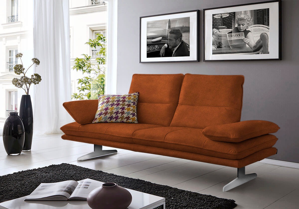 W.SCHILLIG 2-Sitzer »broadway, Designsofa mit tollem Sitzkomfort«, Sitztiefenverstellung, Kopfteil- & Seitenteilverstellung, Breite 216cm