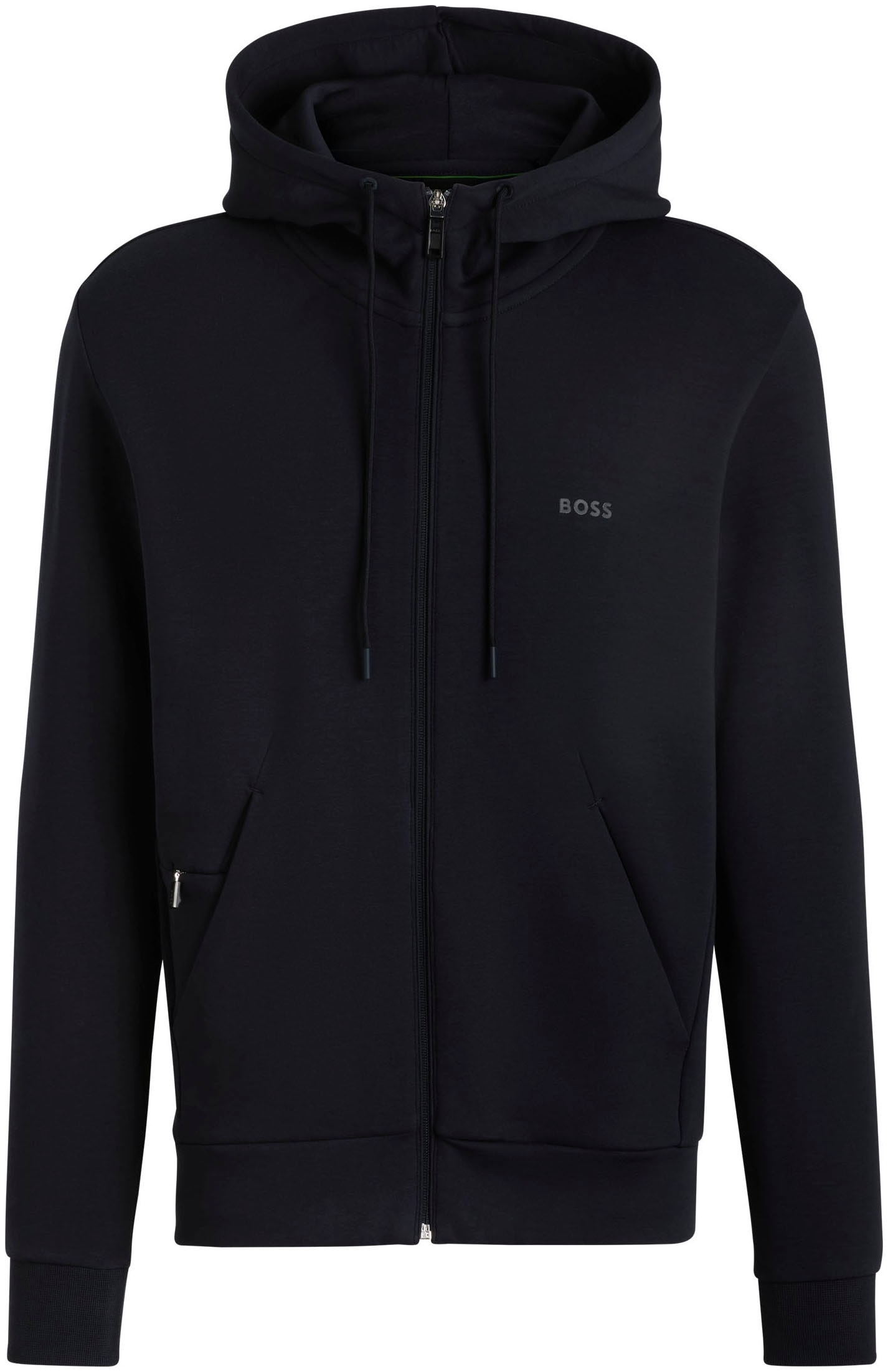 BOSS GREEN Kapuzensweatjacke »Saggy«, mit BOSS Aufdruck