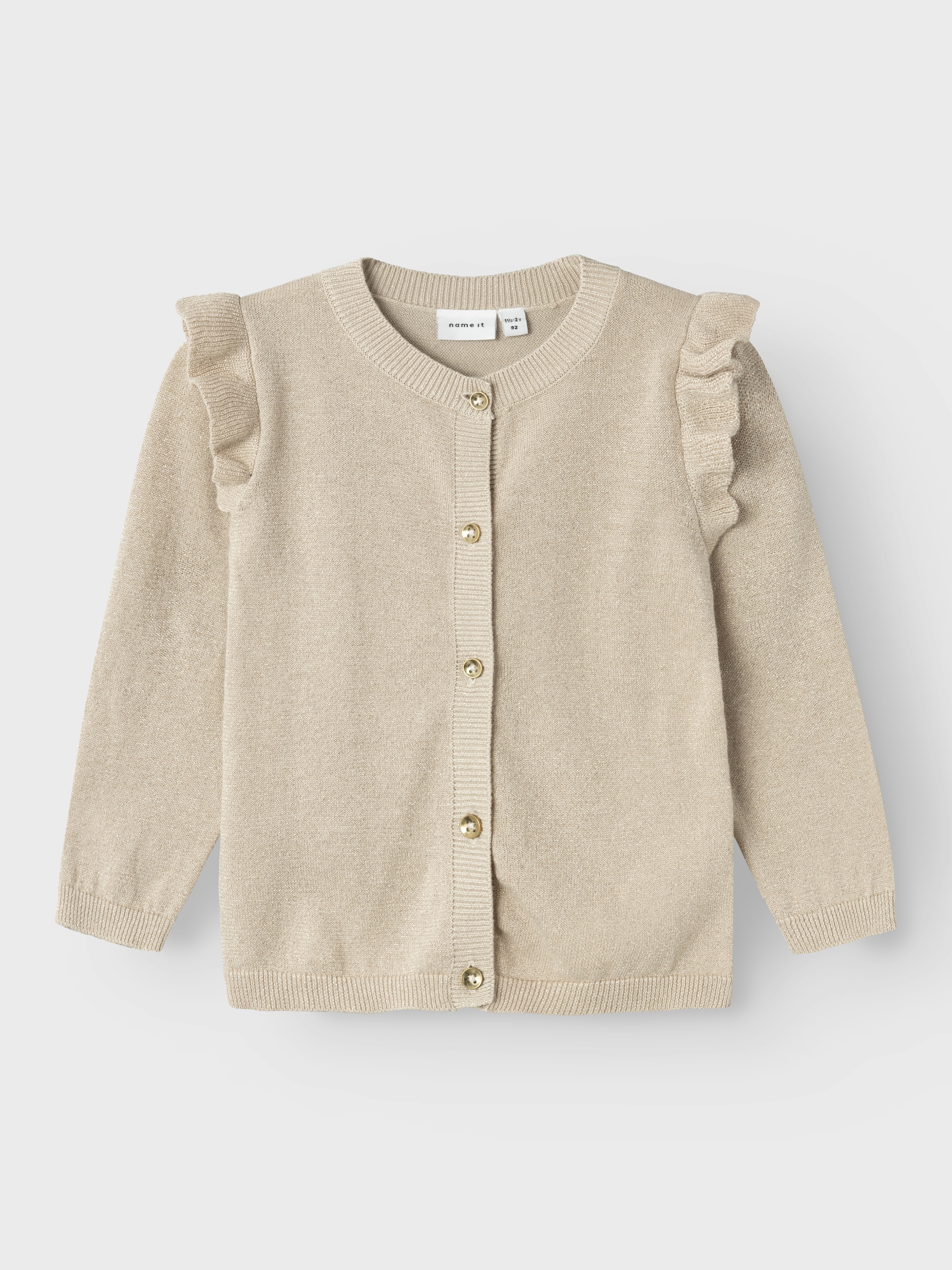 Name It Strickjacke »NMFABINNE LS KNIT CARD NOOS« mit süßer Rüsche an den Schultern