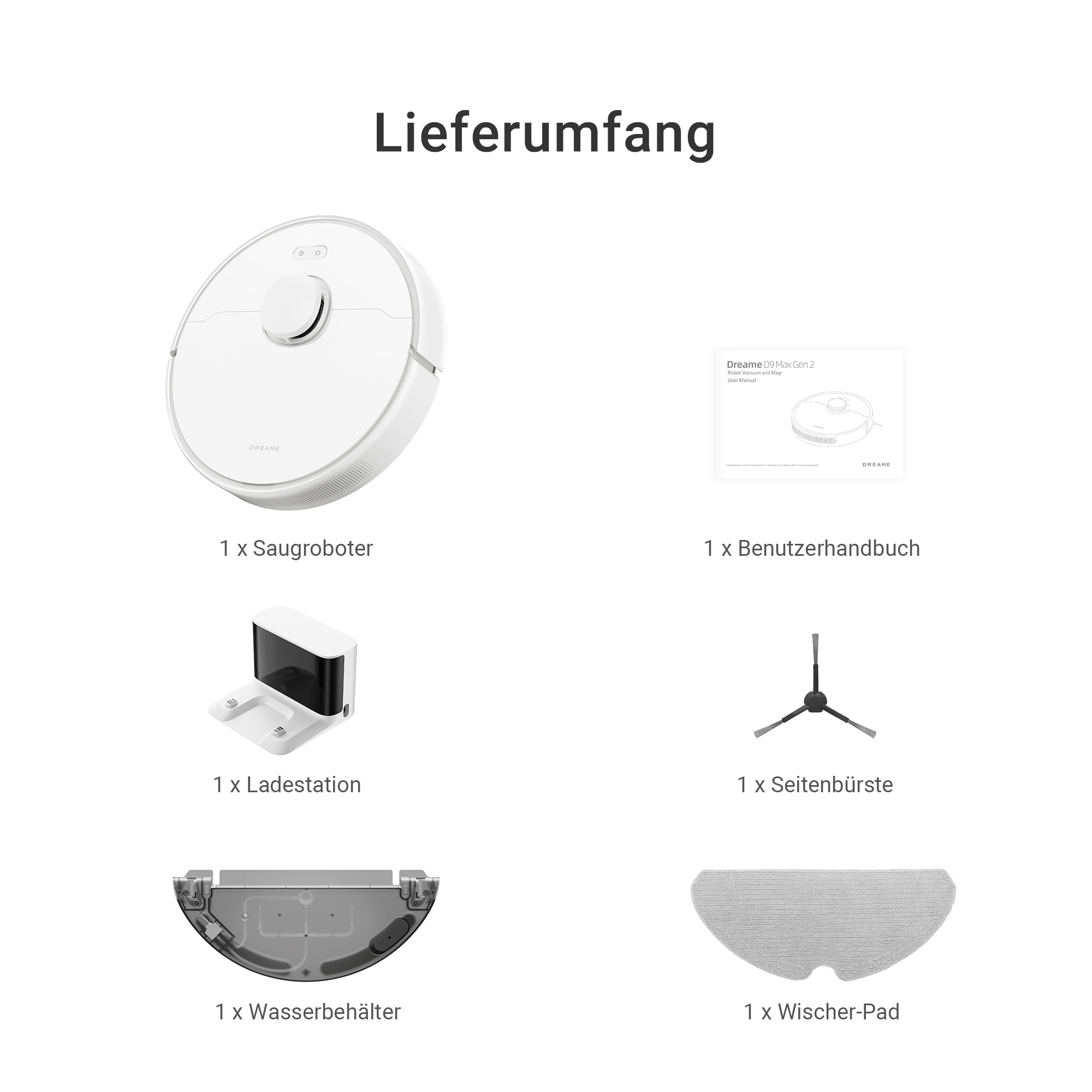 Dreame Nass-Trocken-Saugroboter »D9 Max Gen 2 (White)«