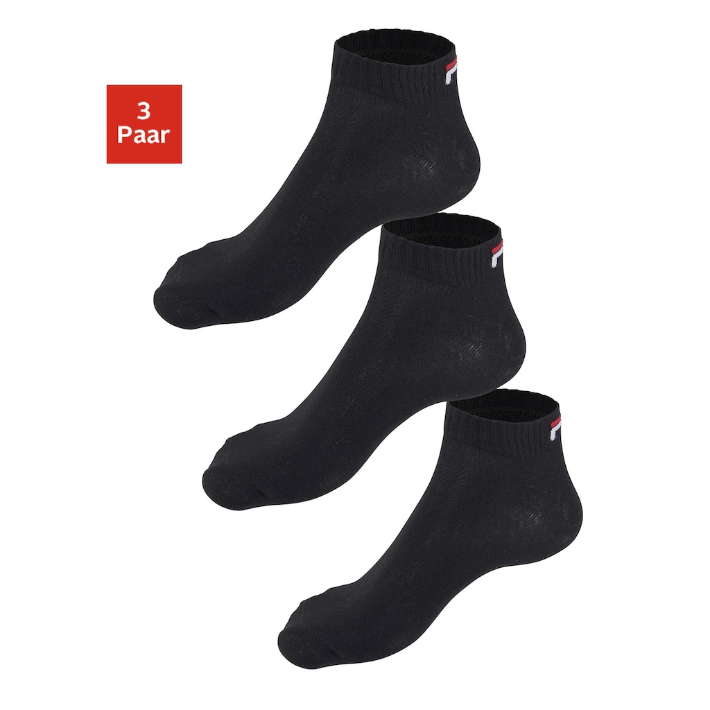 Fila Kurzsocken, (3 Paar), mit Logostickerei