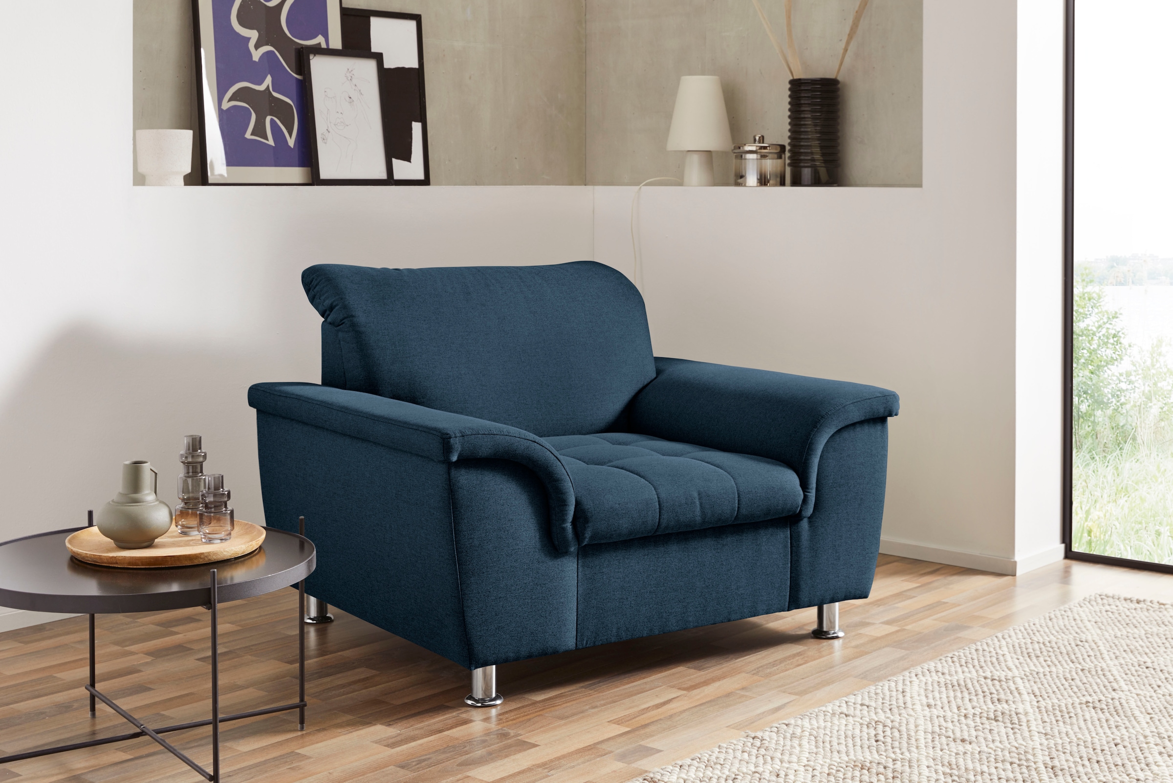 DOMO collection Sessel »Franzi, zeitlos und elegant, moderne Sitzheftung« w günstig online kaufen