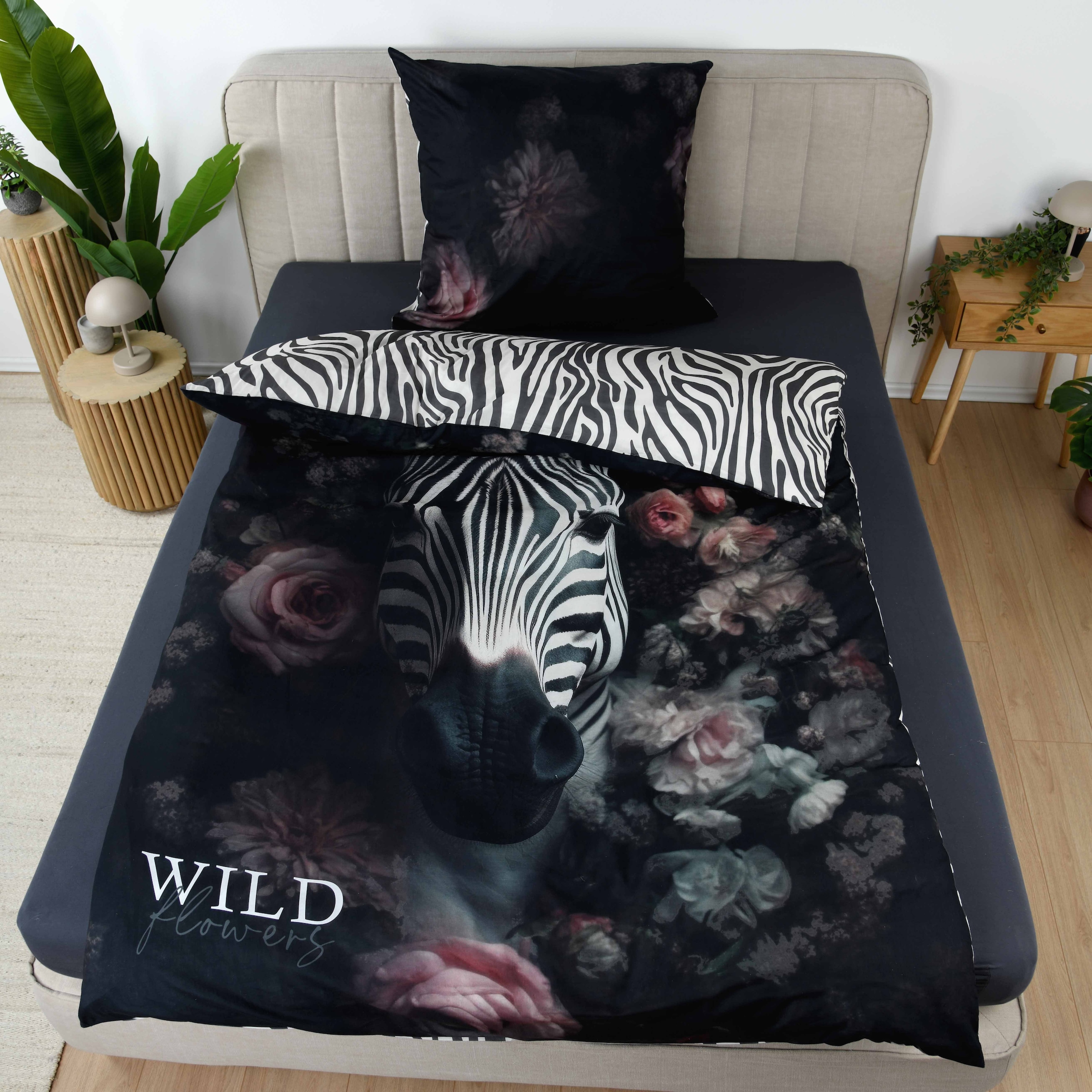 Herding Bettwäsche »Wild Flowers Zebra« 2 Wendebettwäsche