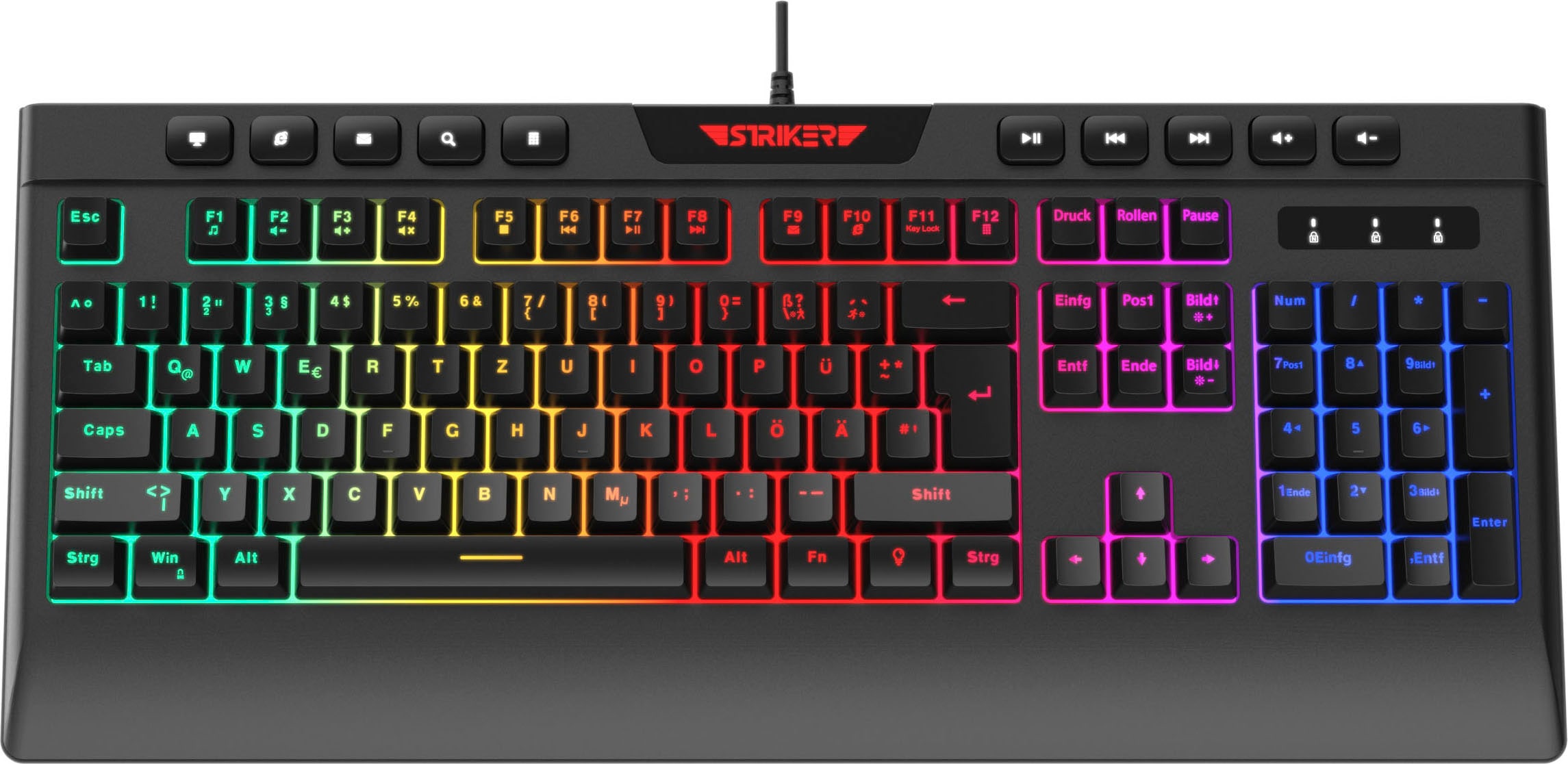 Gaming-Tastatur »Striker ST-GKB8115 (Anti-Ghosting, Multimedia-Tasten, RGB)«,...