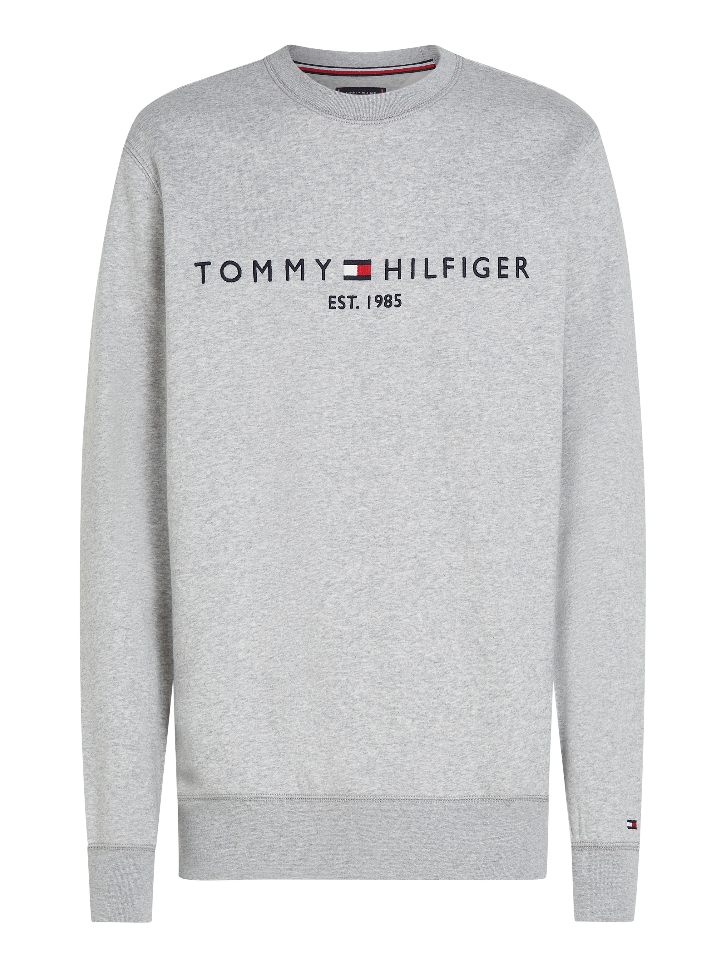 Tommy Hilfiger Sweatshirt »TOMMY LOGO SWEATSHIRT mit Rundhals und Stickerei« unifarben, casual, regular fit, Baumwollmix, Rundhals