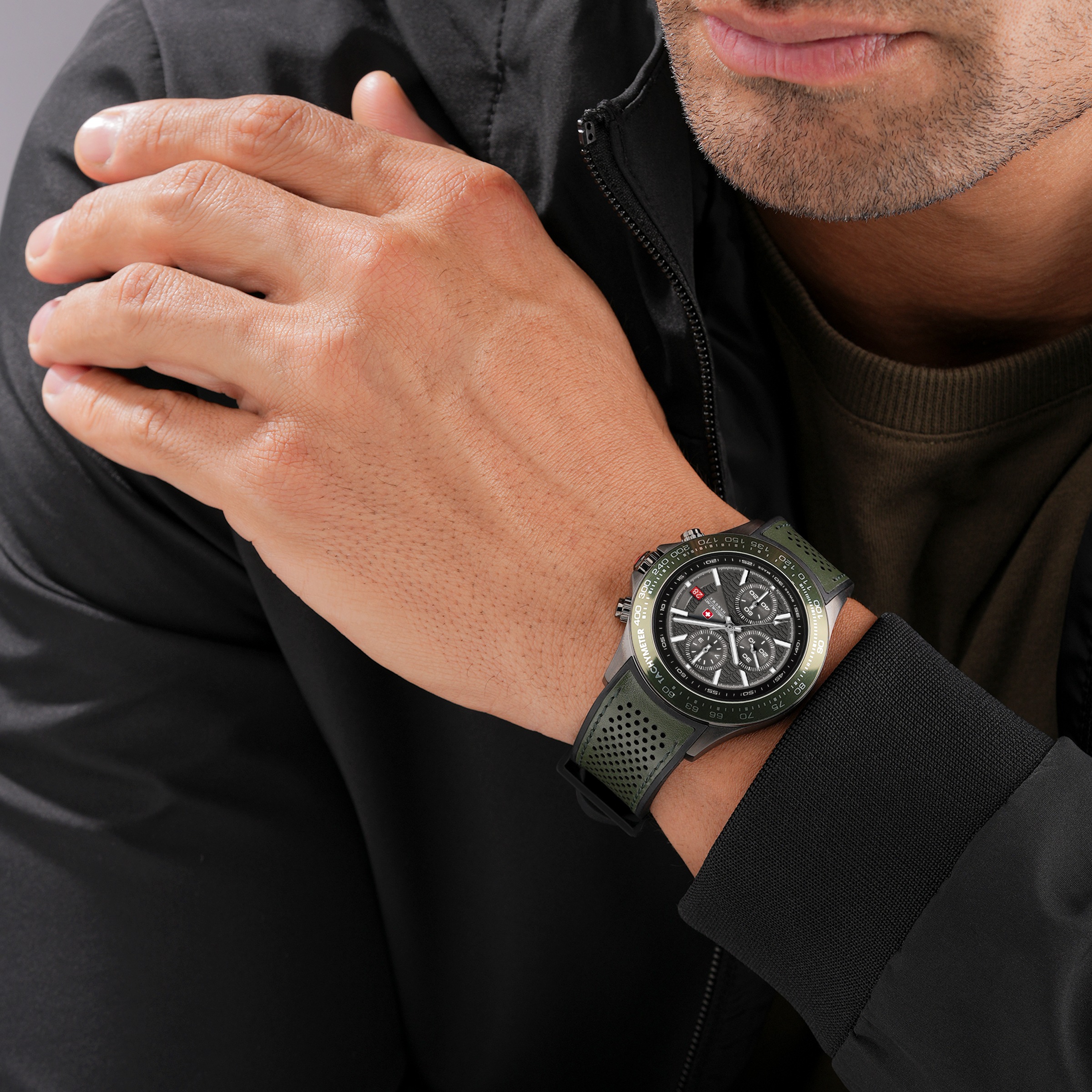 Swiss Military Hanowa Chronograph »Watchman« Quarzuhr, Armbanduhr, Herrenuhr, Swiss Made, Silikonarmband, analog