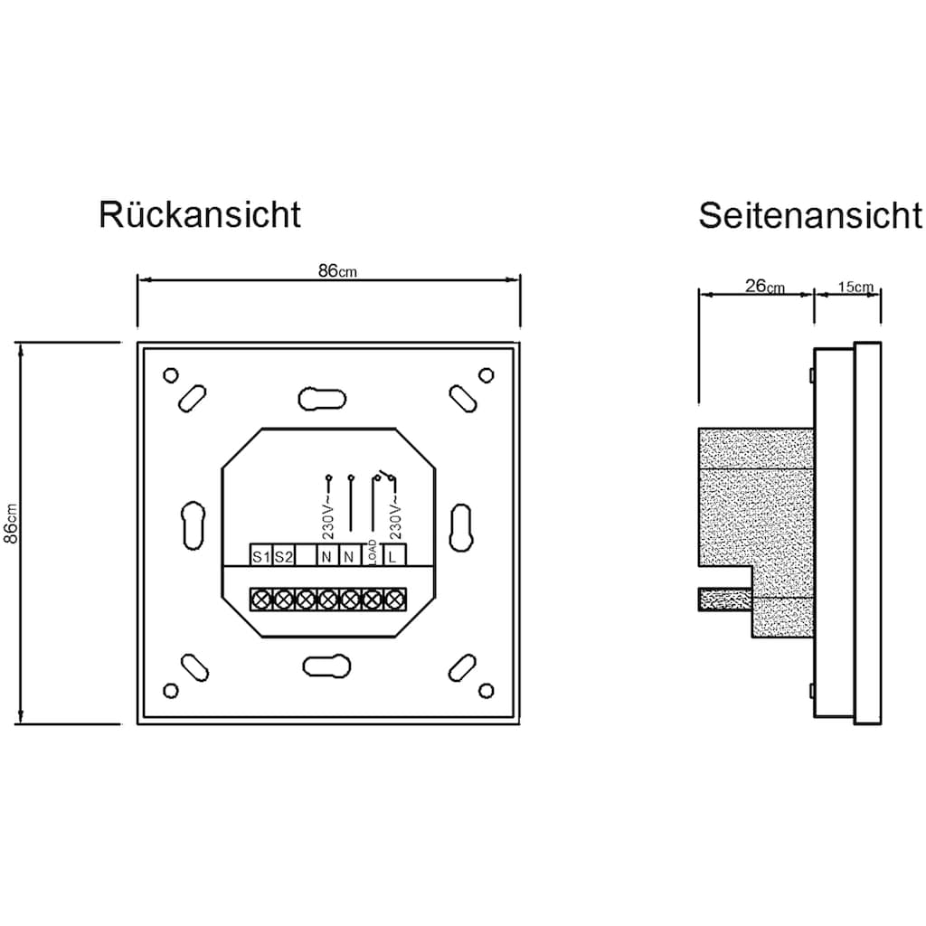 PEROBE Raumthermostat »Temperaturregler digital W.17.HC«, (1 St.), mit Bodenfühler für elektrische Fußbodenheizungen