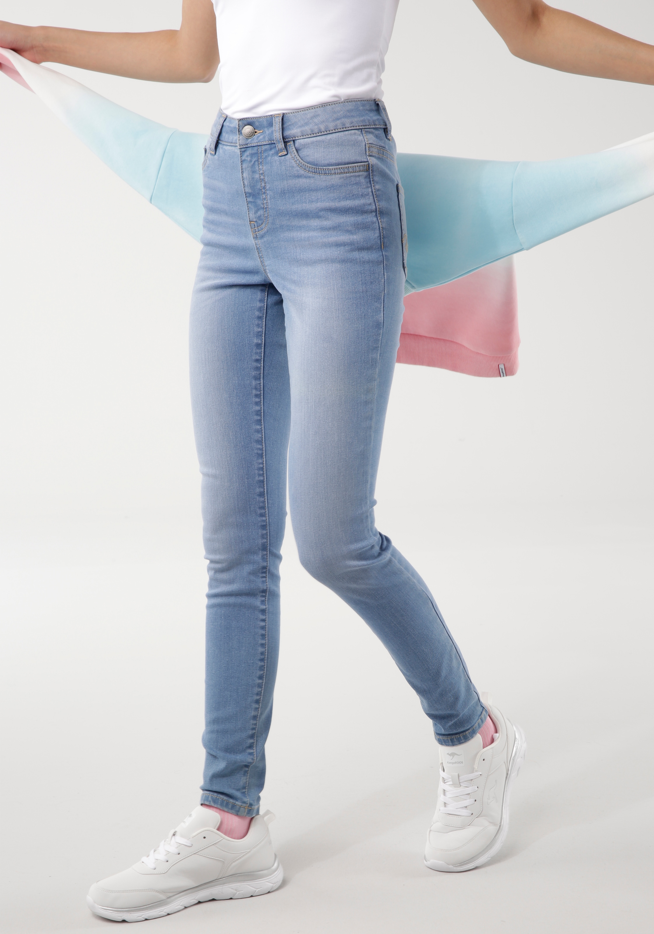 KangaROOS 5-Pocket-Jeans »SUPER SKINNY bestellen HIGH RISE«, used-Effekt online mit