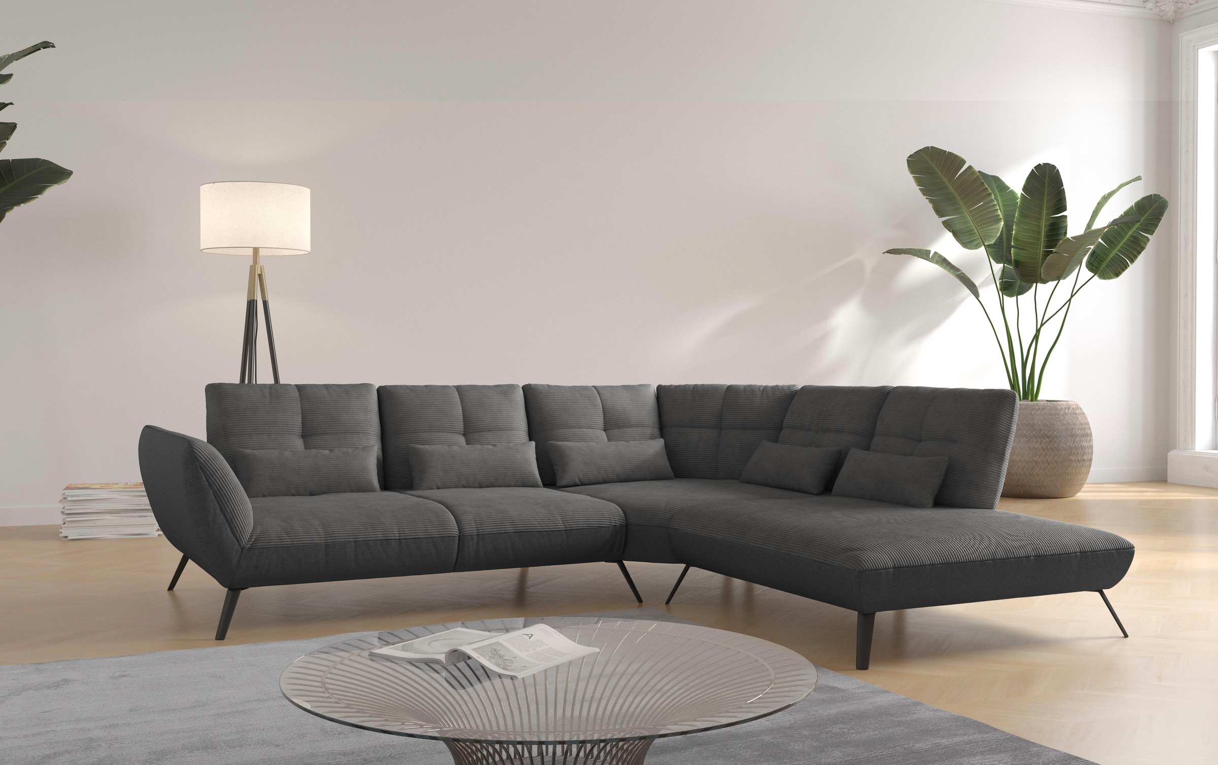 Places of Style Ecksofa »Mikado L-Form«, inkl. Sitztiefenverstellung und Ar günstig online kaufen