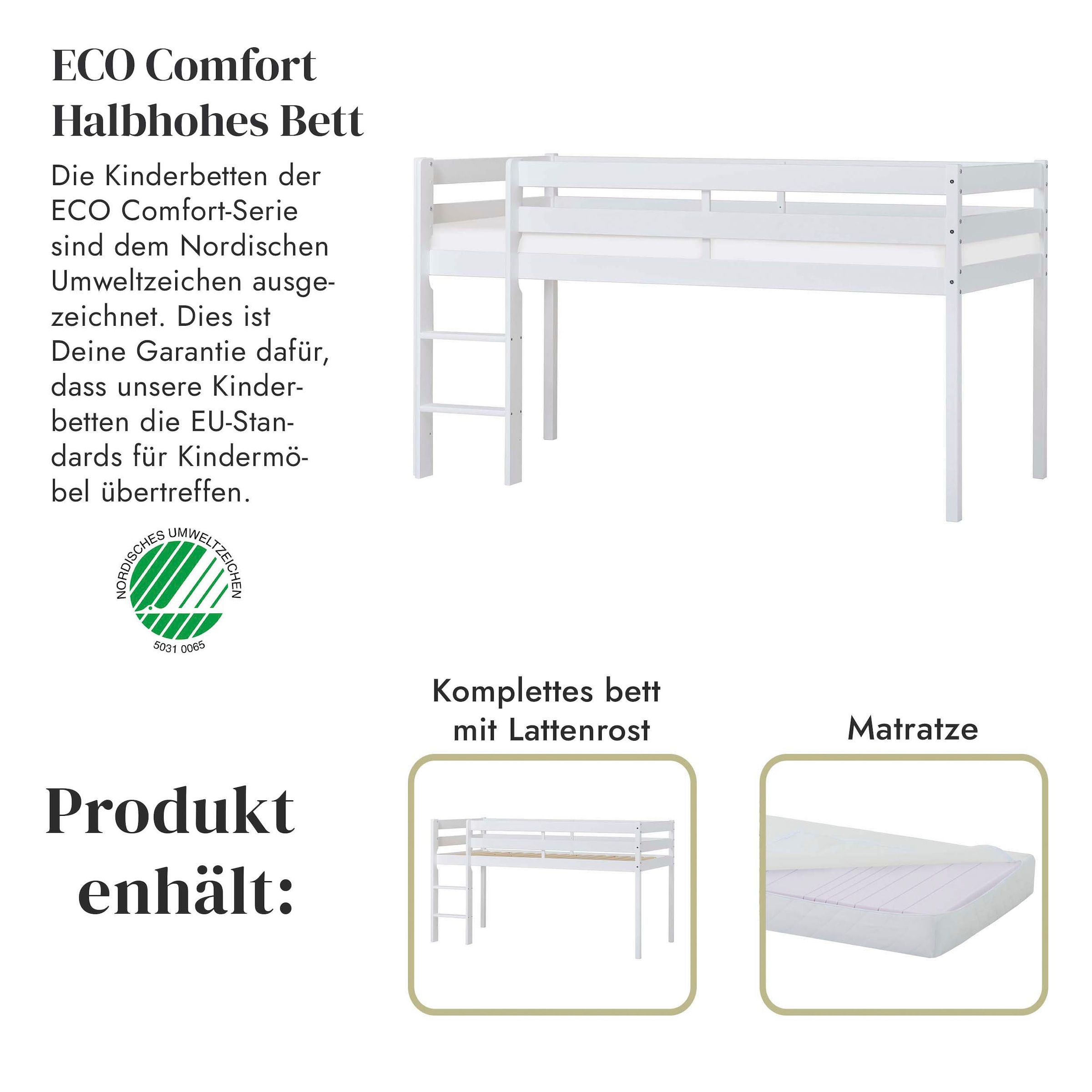 Hoppekids Spielbett »ECO COMFORT, Hochbett, in 2 Einzelbetten teilbar«, Höhe 72cm, Farbe & Größe & Matratze