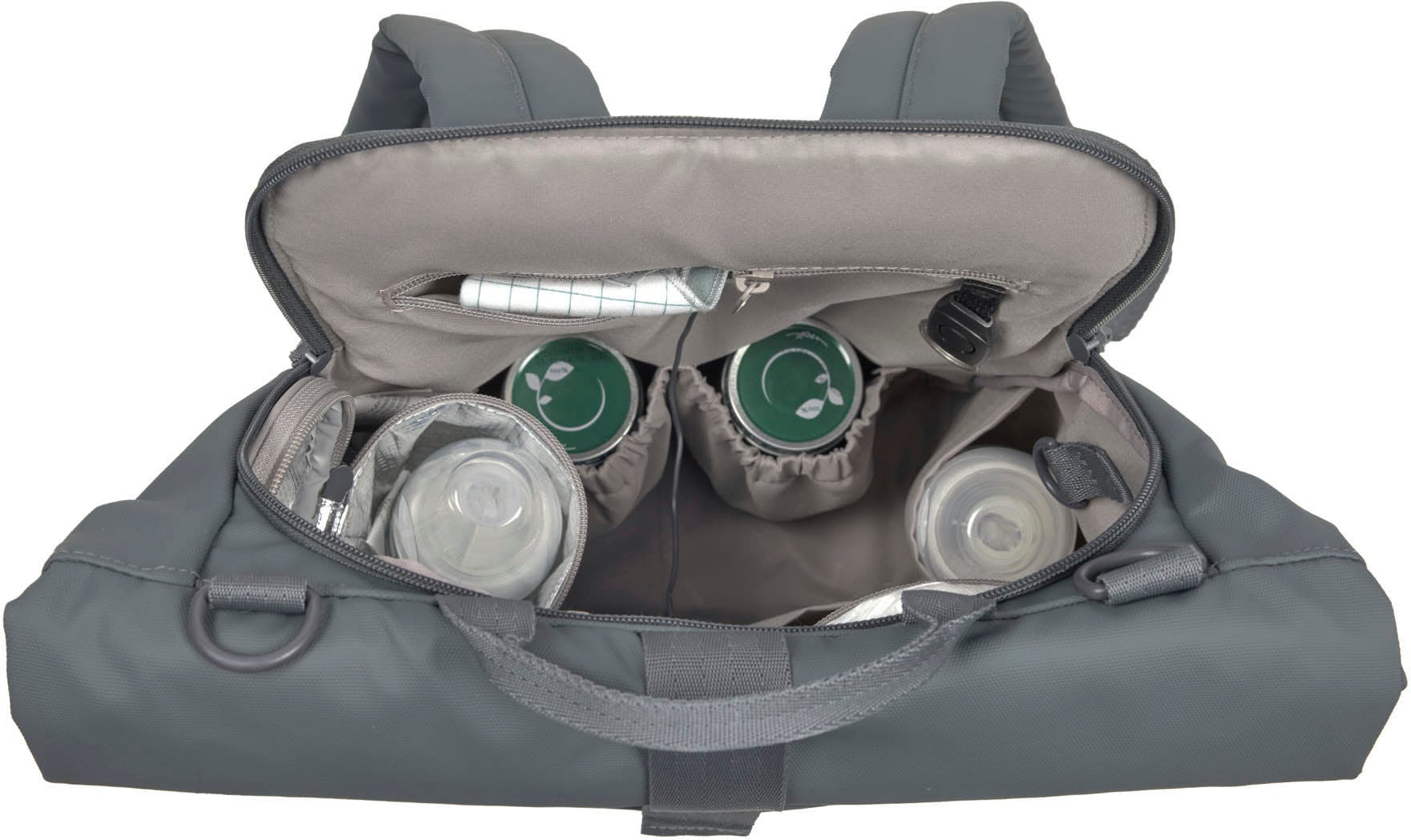LÄSSIG Wickelrucksack »Green Label, Rolltop Up, anthracite«, vegan; zum Teil aus recyceltem Material