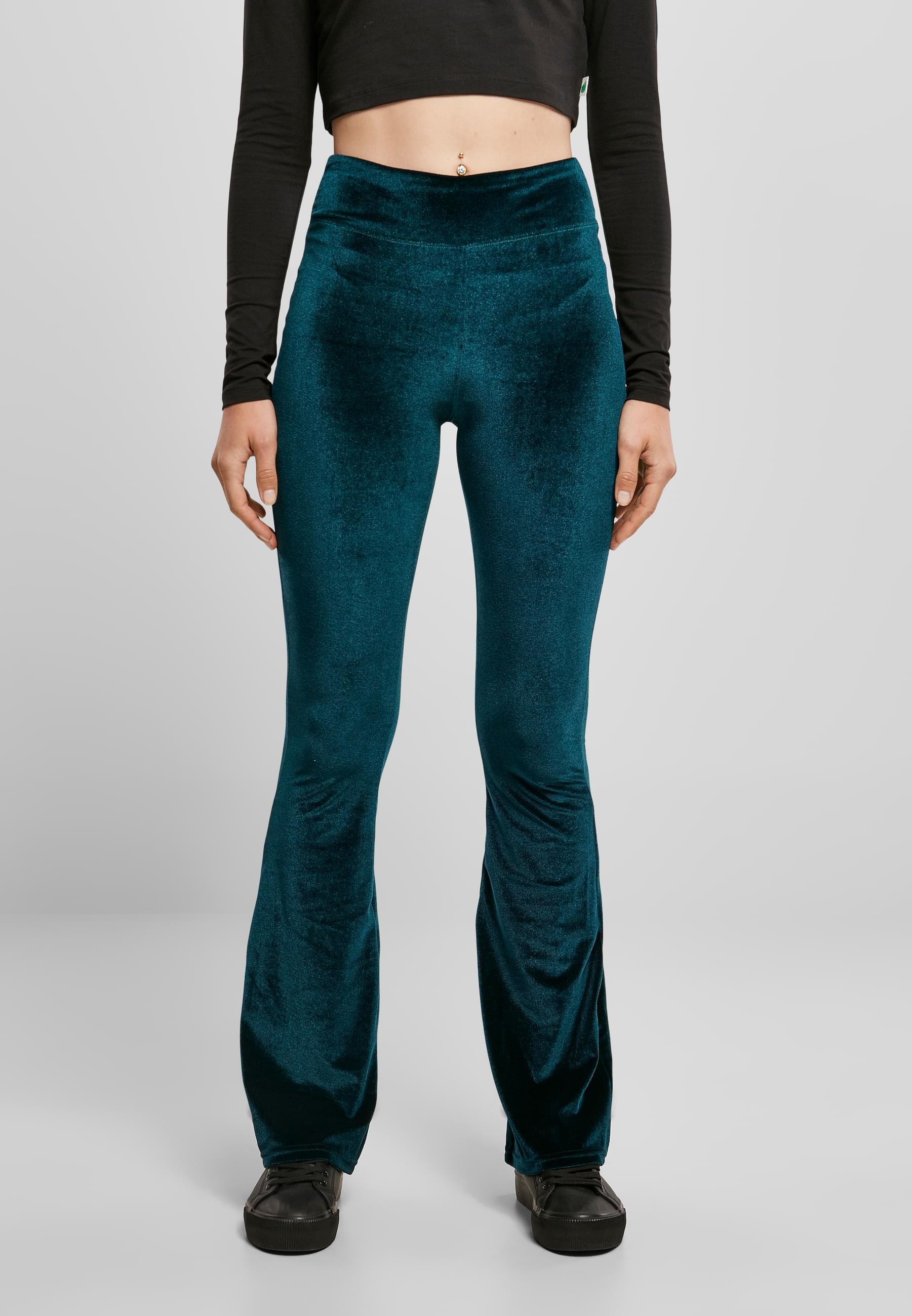 URBAN CLASSICS Leggings »Urban Classics Damen Ladies High Waist Velvet Boot Cut Leggings«