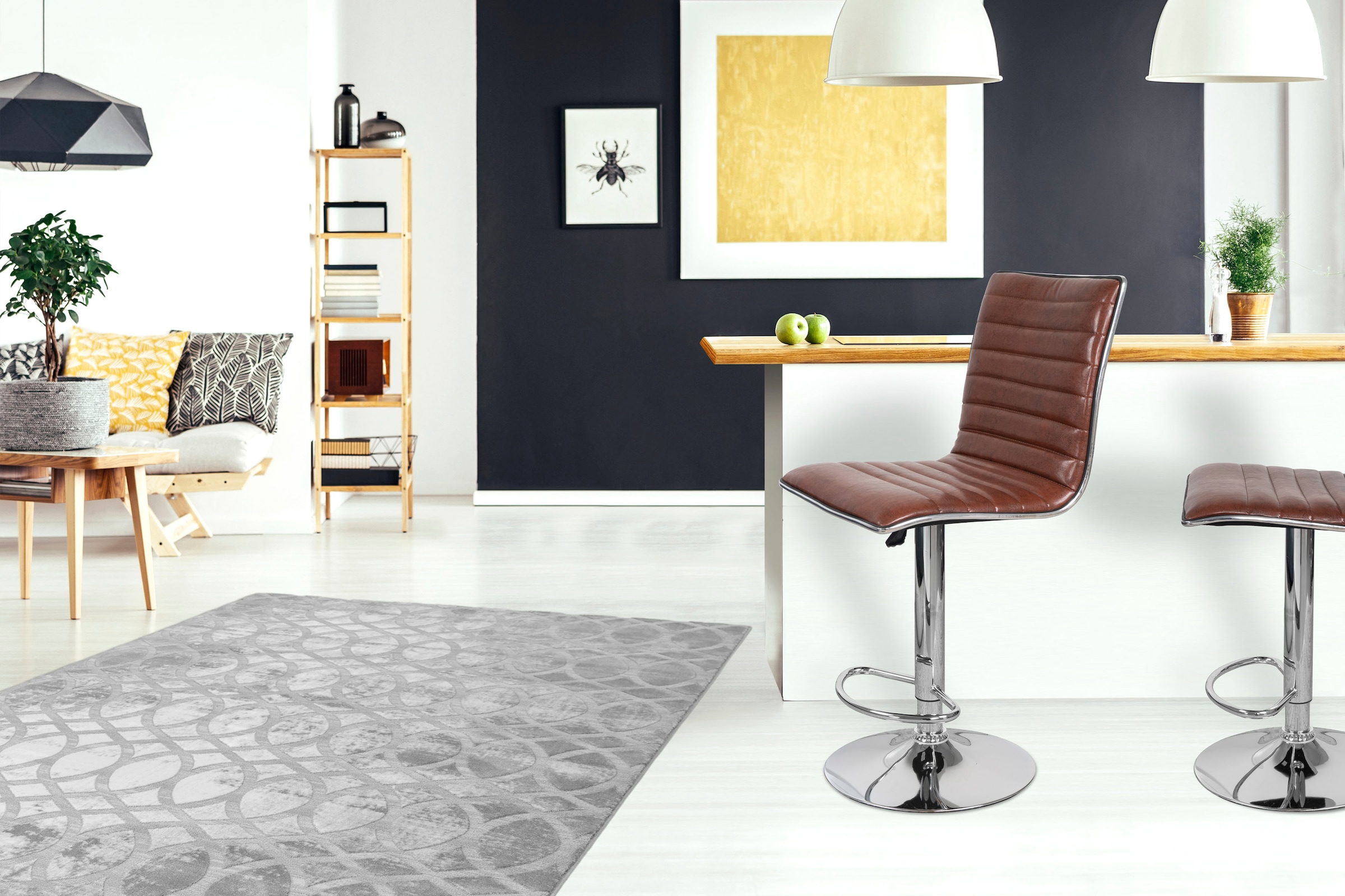 KAYOOM Hochstuhl »Barstuhl Midnight 625 2er-Set, in Leder-Optik, Barhocker« (Set) 2 Stk.pflegeleicht, höhenverstellbar, komfortabel, drehbar Kaffee