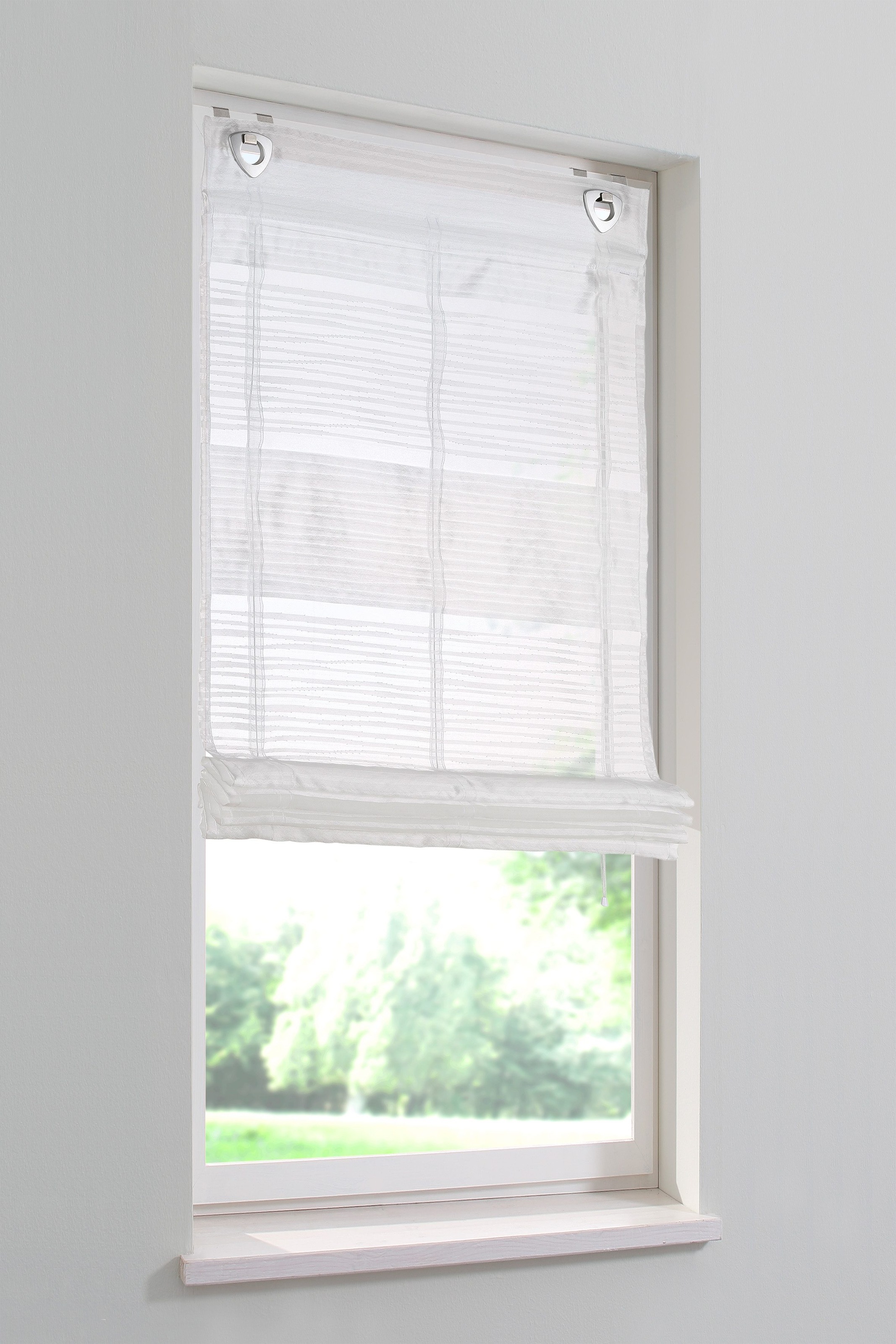 HOME WOHNIDEEN Raffrollo »Sarnia« mit Hakenaufhängung ohne Bohren mit Quers günstig online kaufen