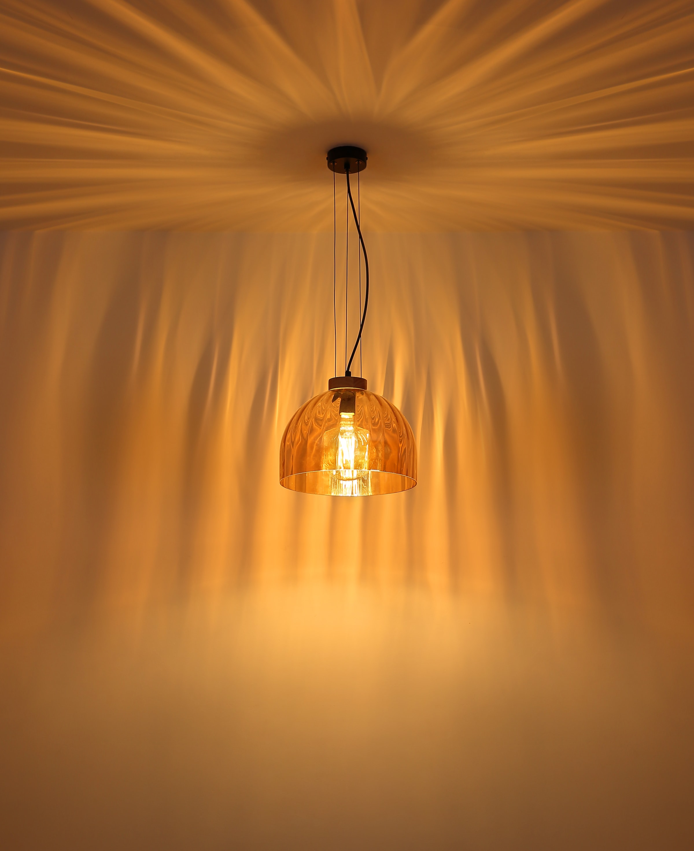 GLOBO LIGHTING Hängeleuchte »SWANSON« E27 1 Stk. Hängeleuchte mit Glas amber, warmes Licht, stilvoll elegant