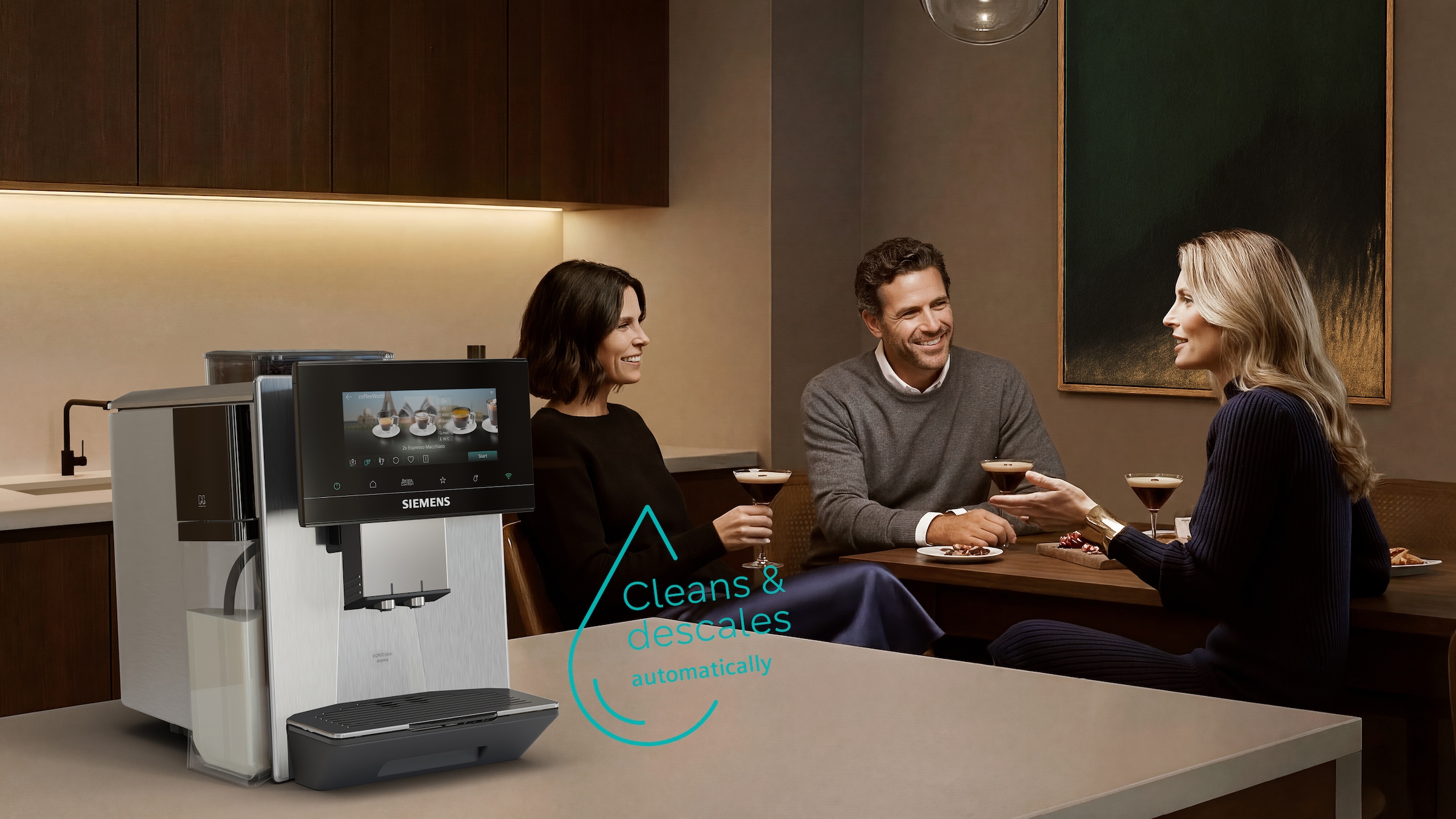 SIEMENS Kaffeevollautomat »TQ923EZ3« farbiges 6.8'' TFT-Display, individuelle Aromaeinstellung, Edelstahl