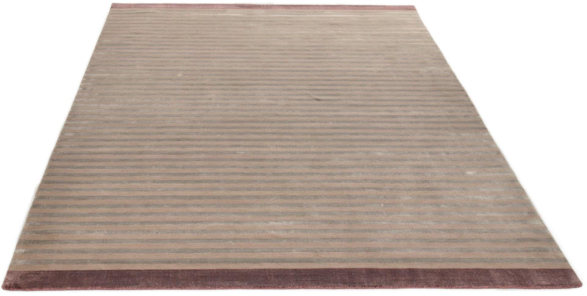 THEKO Teppich »Miami 3286«, rechteckig, 8 mm Höhe, Handweb Teppich, gestreift, handgewebt, aus Viskose & Wolle