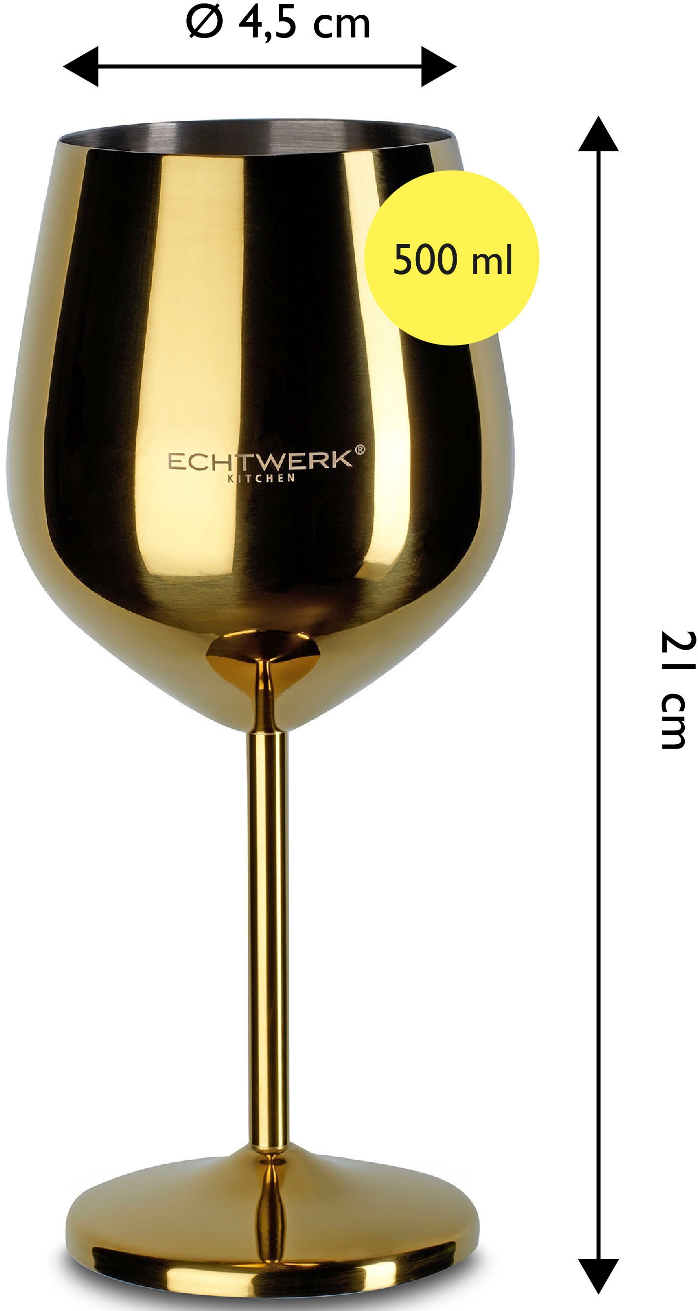 ECHTWERK Weinglas, (Set, 6 tlg.), PVD Beschichtung, 6-teilig