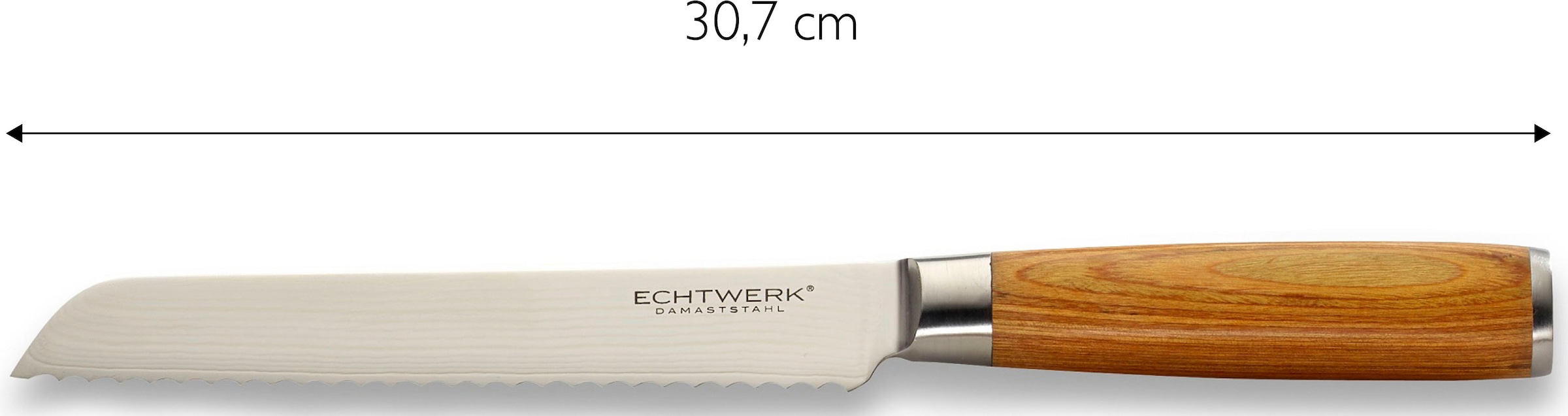 ECHTWERK Messer-Set »Damaszener« Küchenmesser-Set mit Holzgriffen in natürlicher Optik