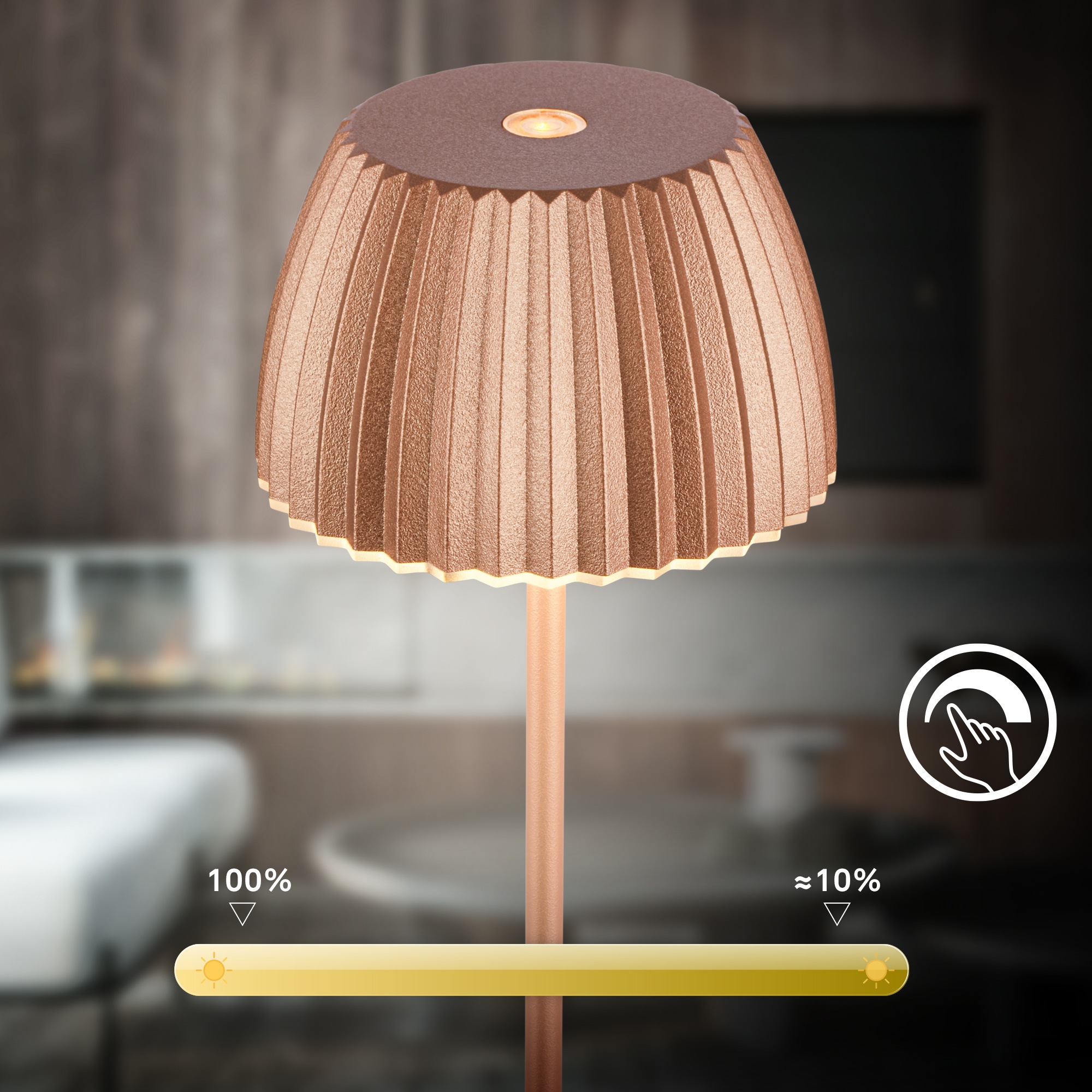 Briloner Leuchten LED Tischleuchte »Akku LED Tischleuchte, mini, kupferfarben«