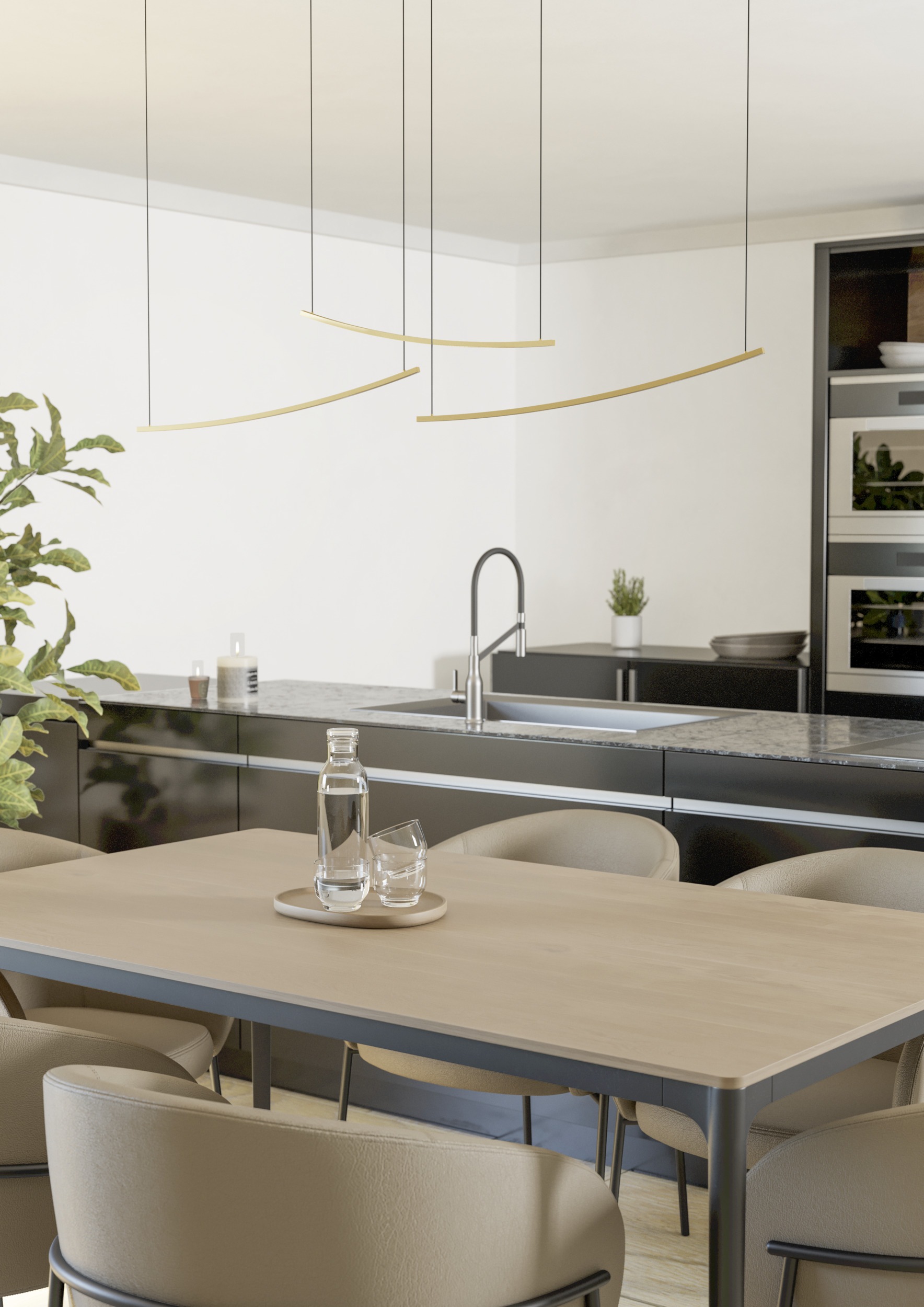 EGLO Hängeleuchte »VILLEGGI Pendellampe - Alu, Stahl - LED - 22W - IP20« LED-Modul 1 Stk. Kaltweiß | Neutralweiß | Warmweiß Hängelampe, Deckenlampe, Wohnzimmer, Esszimmer, L122 x B10 x H120 cm