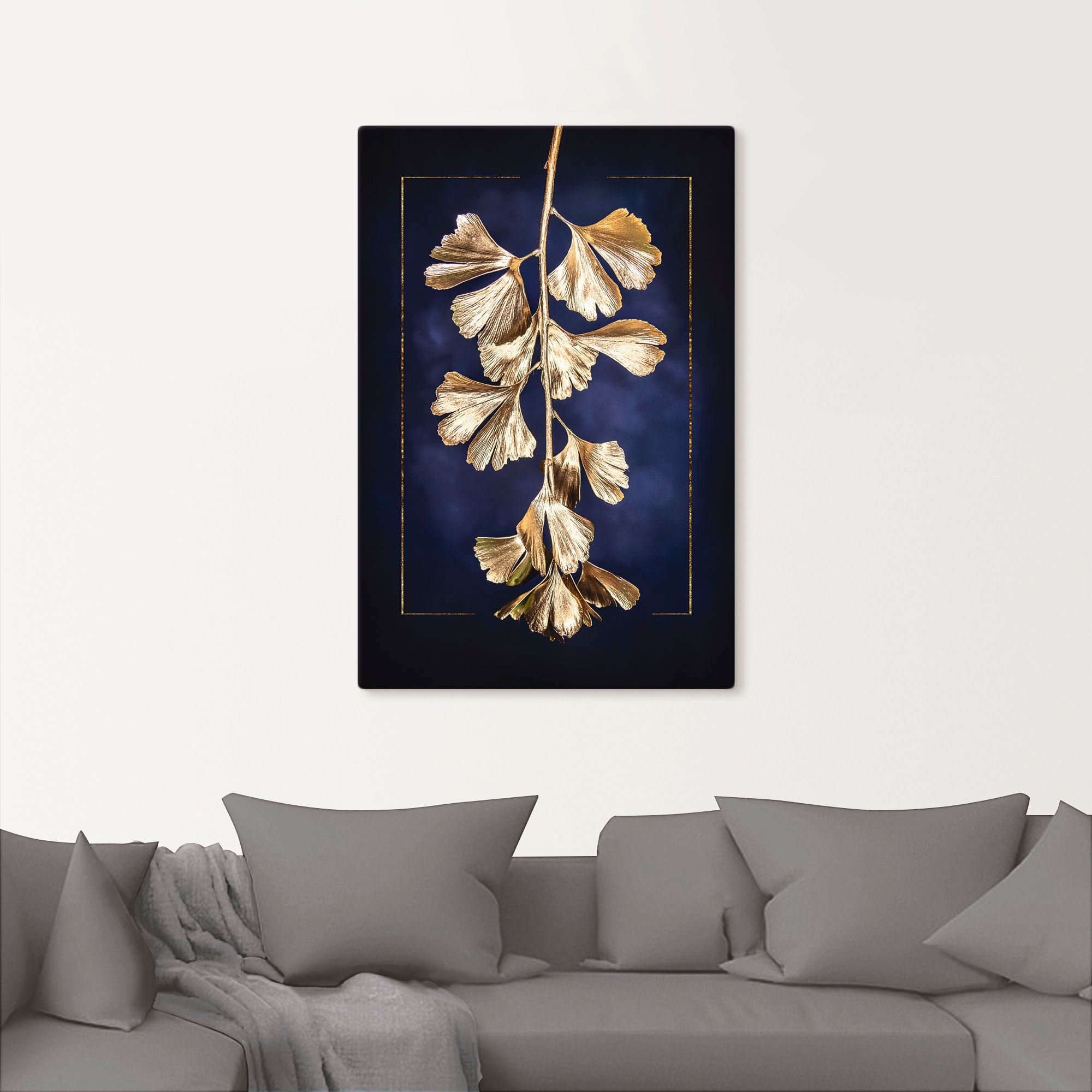 Artland Wandbild »Goldener Gingko« Blätterbilder 1 Stk. tlg. als Leinwandbi günstig online kaufen