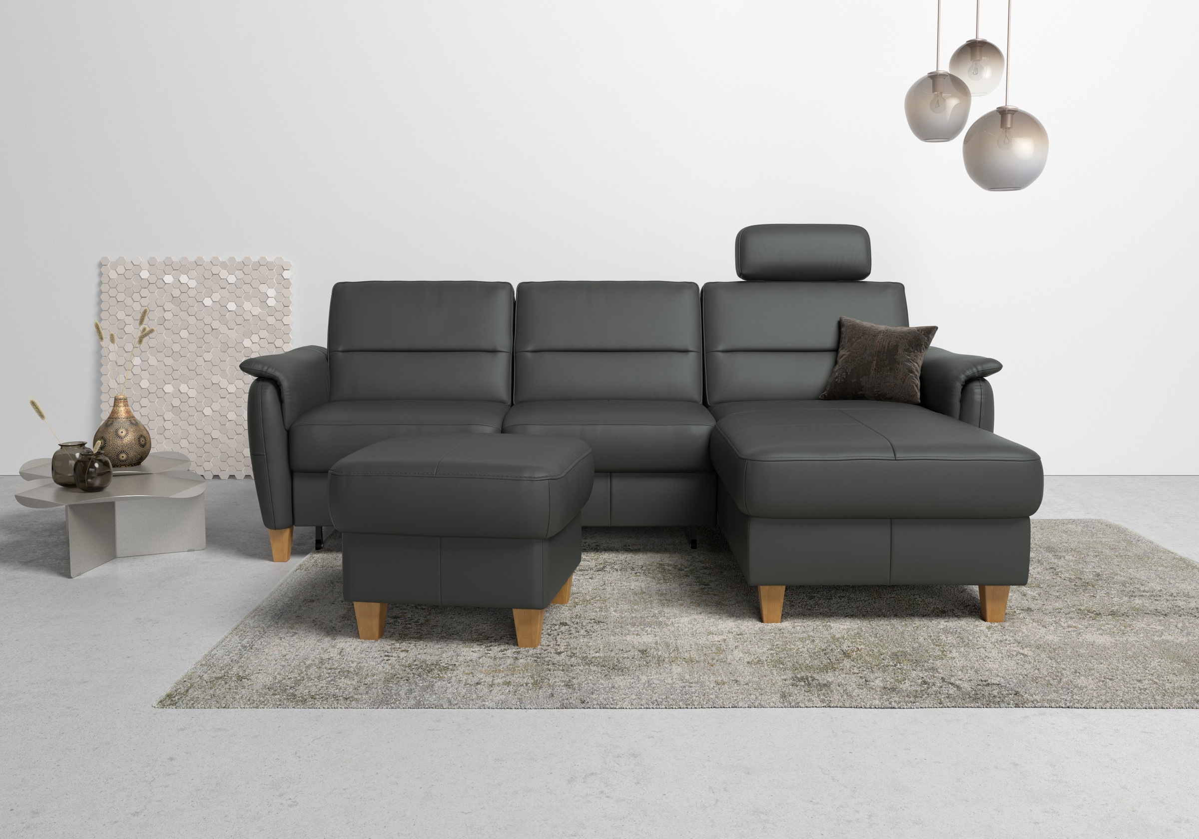 Home affaire Ecksofa »Palmera L-Form«, Federkern, wahlweise mit Bettfunktion und mit/ohne Bettkasten