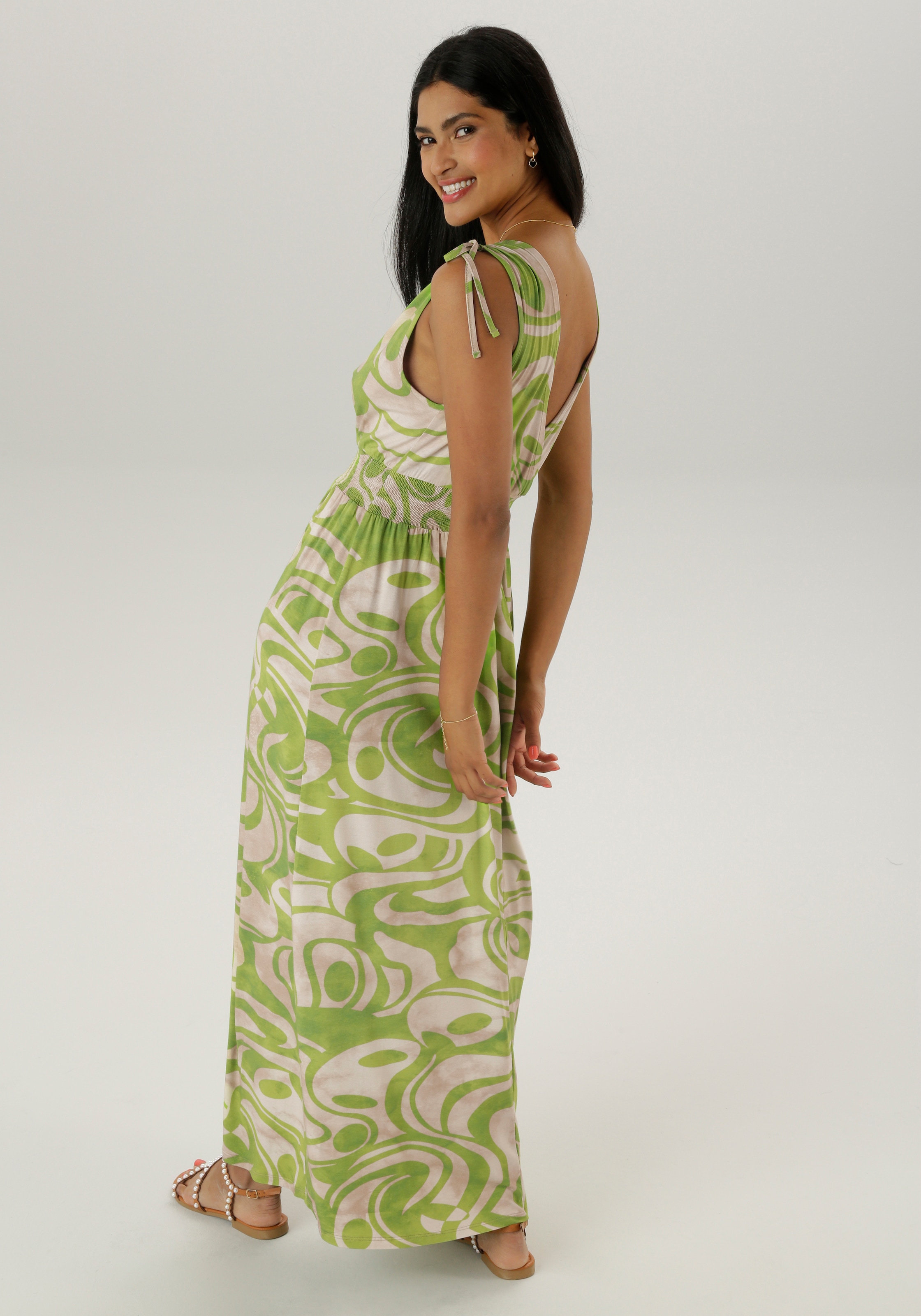 Aniston SELECTED Sommerkleid, mit breiten Trägern zum Raffen