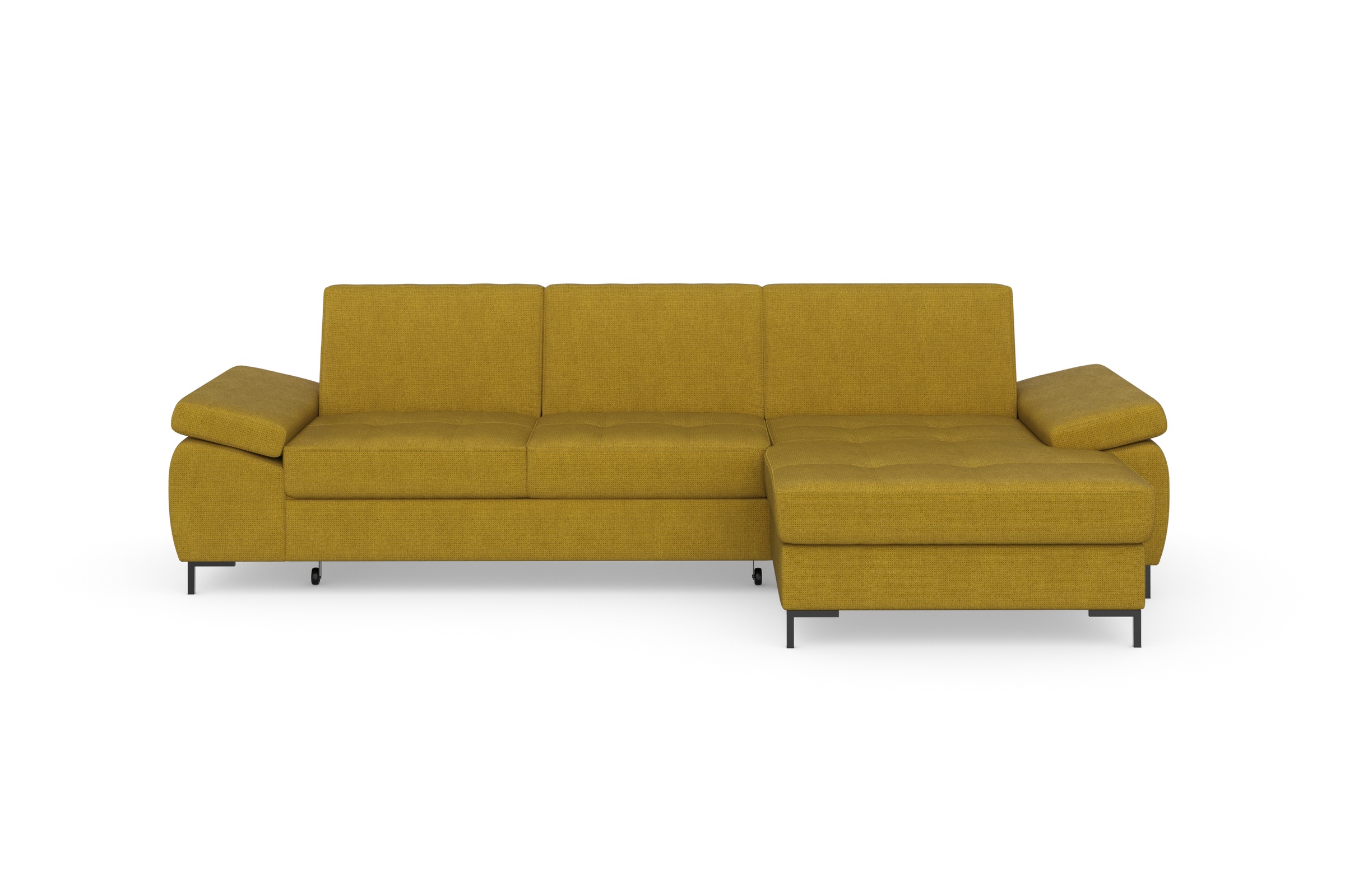 DOMO collection Ecksofa »Capelo, komfortabel, klare Linien zeichnen dieses Design aus, L-Form«, mit Armteilverstellung, wahlweise mit Bettfunktion, Federkern