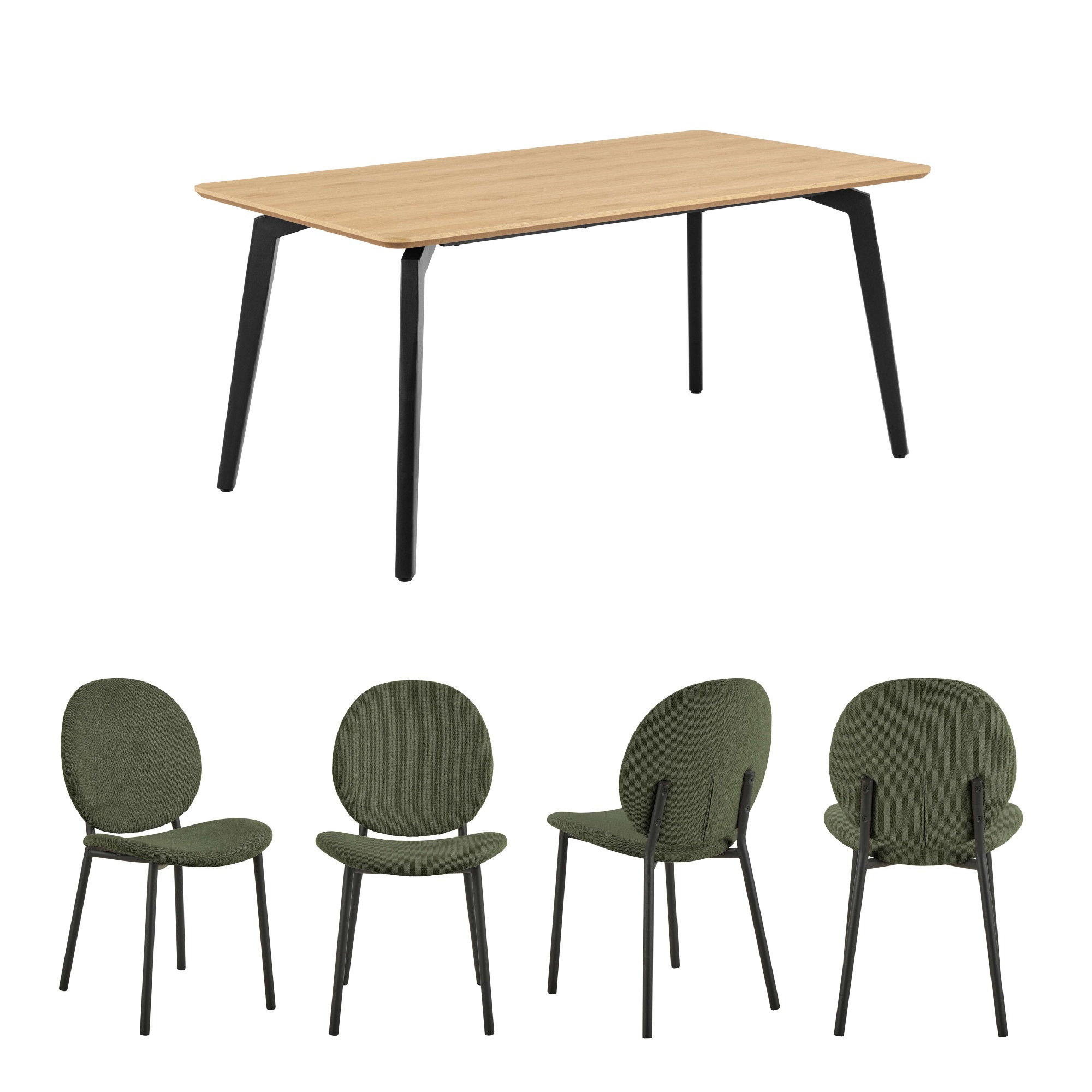 ACTONA GROUP Esszimmer-Set »Essgruppe, Speisetisch mit Wohnzimmerstühlen« S günstig online kaufen