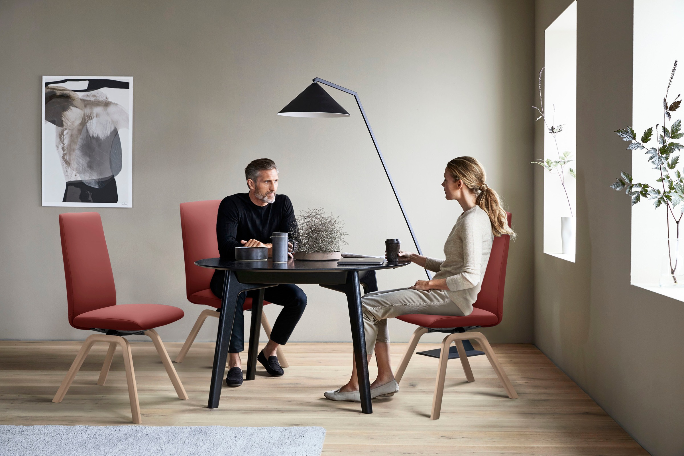 Stressless® Polsterstuhl »Laurel«, Leder PALOMA, High Back, Größe L, mit schräggestellten Beinen in Eiche natur