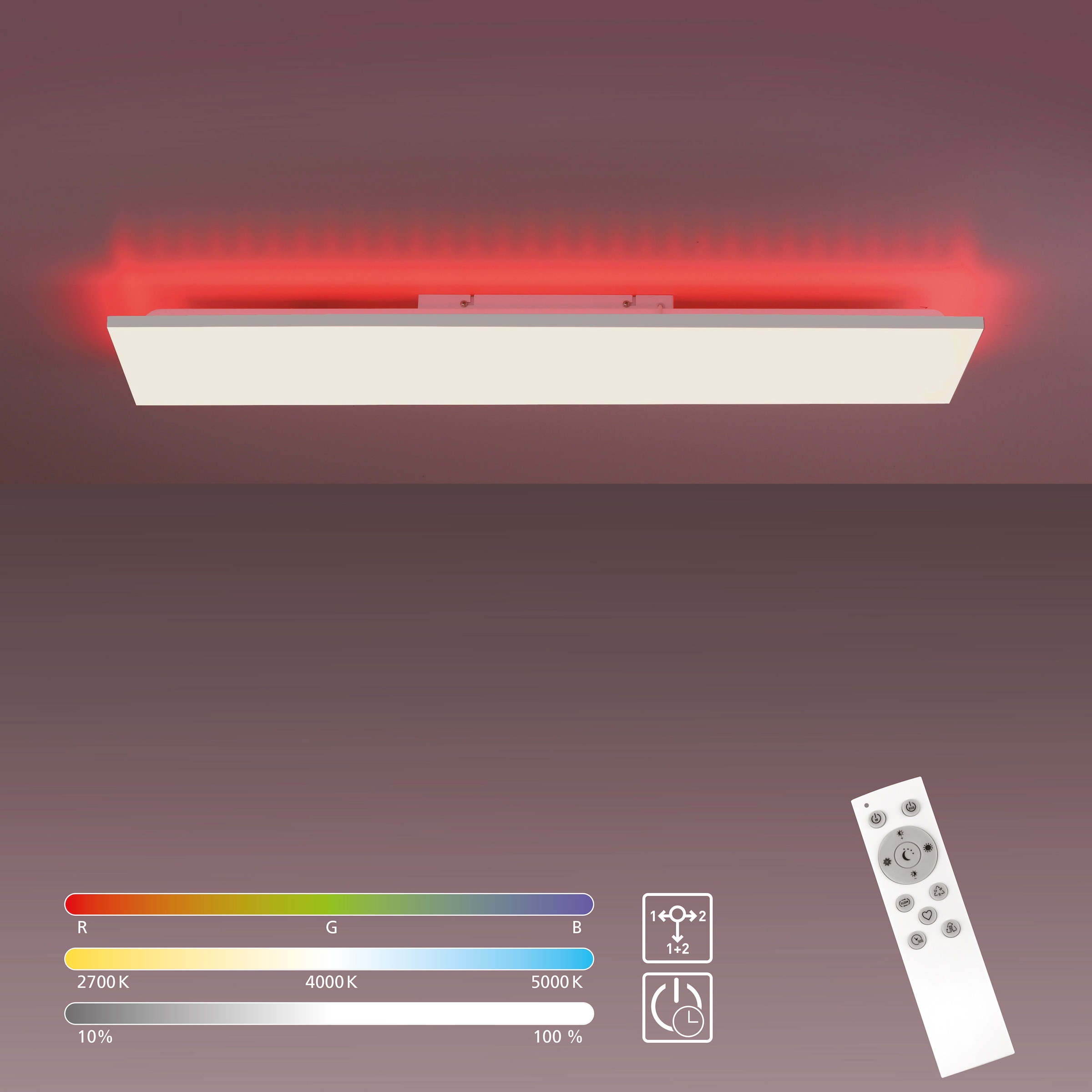 RGB 2 Farbtemperatursteuerung bestellen auf Deckenleuchte Raten Backlight, flammig-flammig, LED mit rahmenlos, my »Floki«, home CCT dimmbar und
