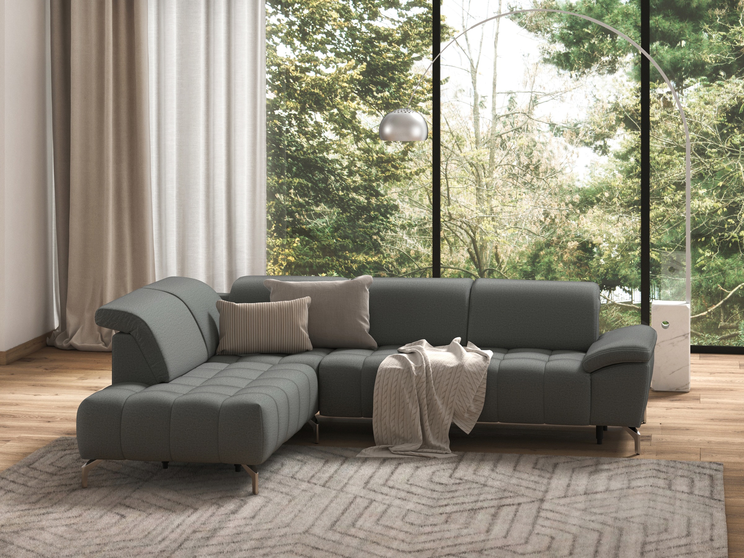 sit&more Ecksofa »Cool L-Form«, wahlweise mit Kopfteilverstellung und Vorzi günstig online kaufen
