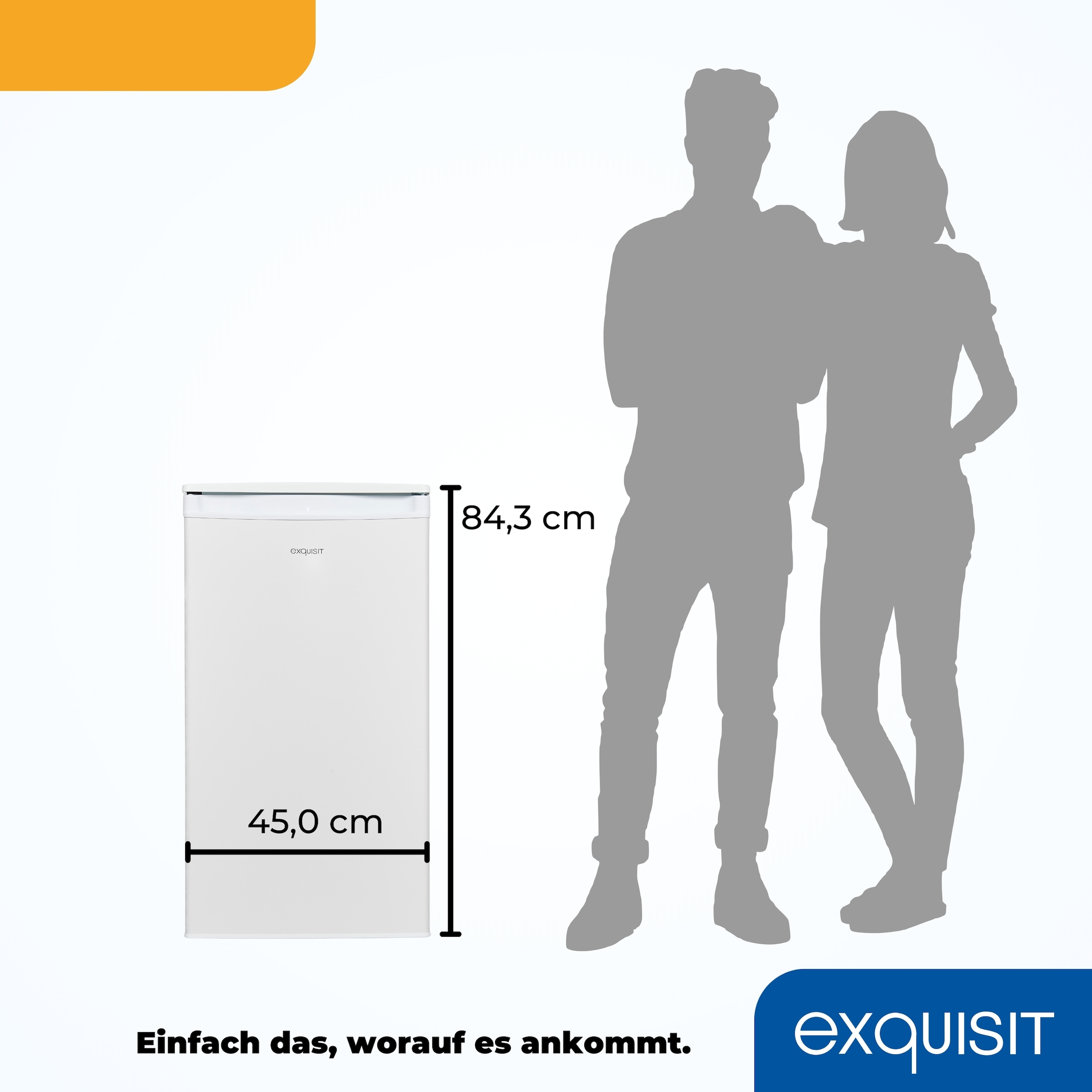 exquisit Vollraumkühlschrank »KS85-V-0O91E weiss« 84,3 cm hoch 45 cm breit Perfekte Kühlung für Obst, Gemüse & Getränke – kompakt und vielseitig