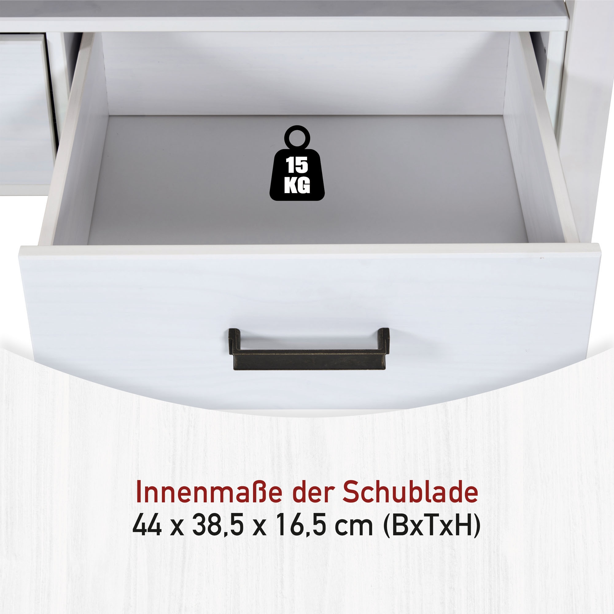 Inter Link Couchtisch »Couchtisch Maluno« 1 Stk. tlg. Kiefer Massiv, Soft-Close, Stauraum, BxTxH: ca. 119,40 x 60 x 49 cm
