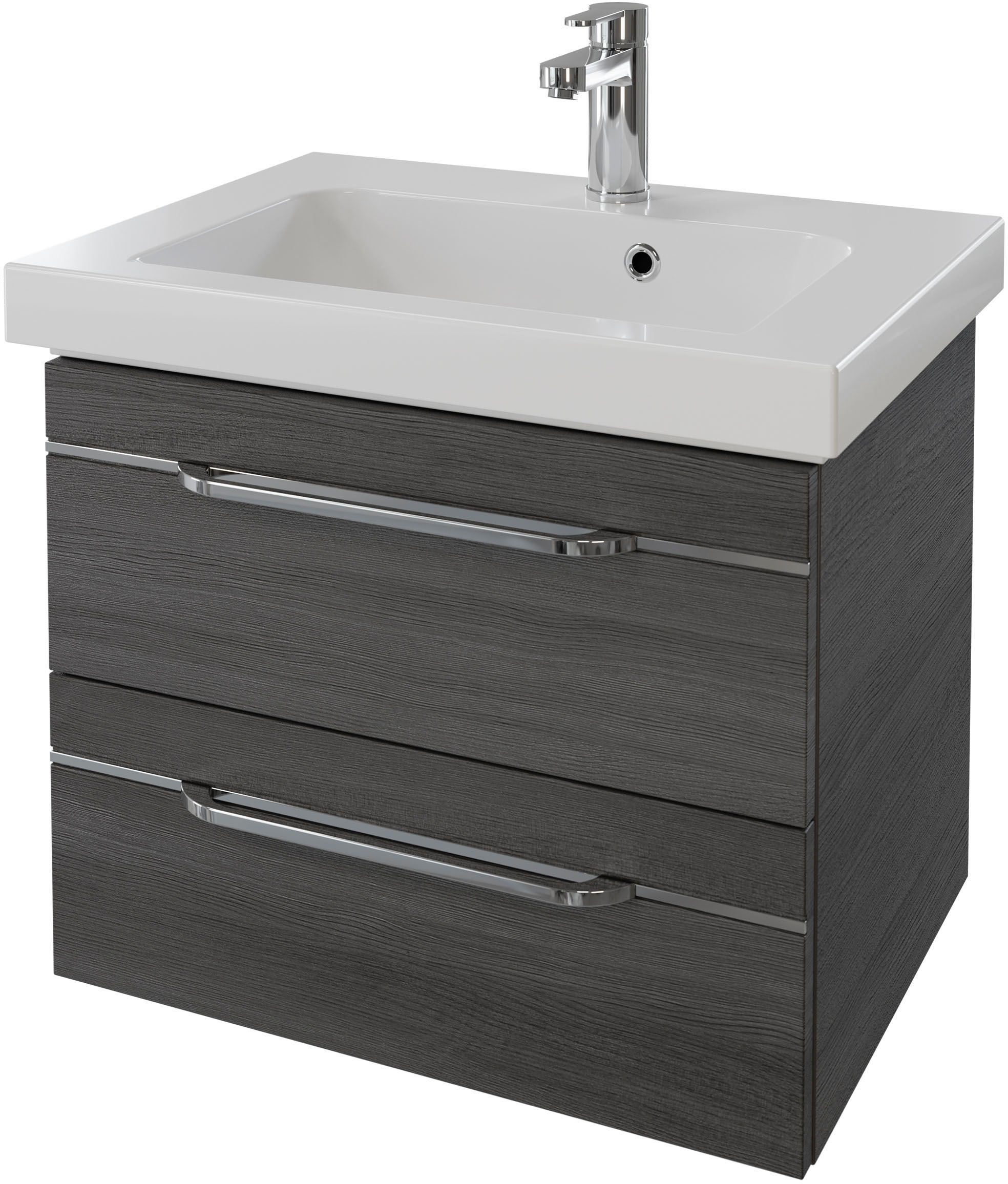 Saphir Waschtisch »Serie Balto Mineralmarmor-Waschtisch mit Unterschrank, 64,4 cm breit«, Waschplatz mit 2 Schubladen, Badschrank in verschiedenen Ausführungen