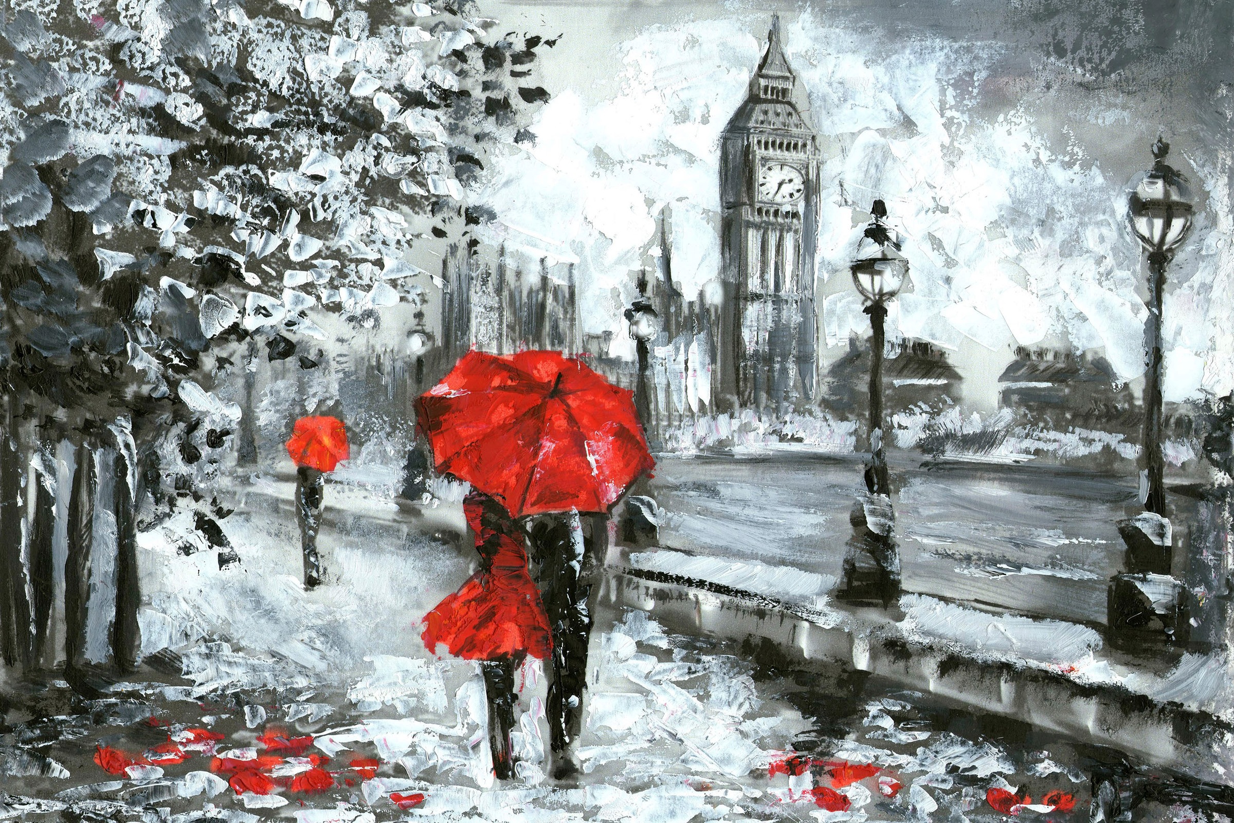 queence Leinwandbild »London«, London-Schwarz-Weiß-Kunst-Modern-Brücken-Rai günstig online kaufen