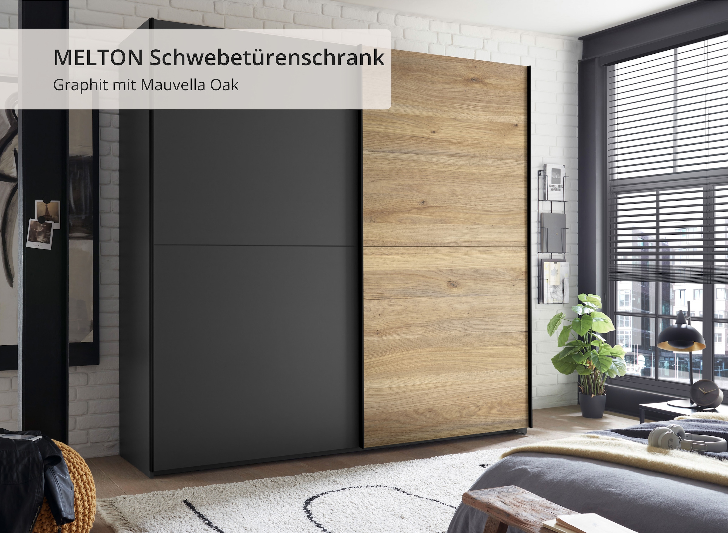 Schlafkontor Schwebetürenschrank »Melton Kleiderschrank mit Schiebetüren und Hoteleinteilungen«, optional verstellbare Einlegeböden