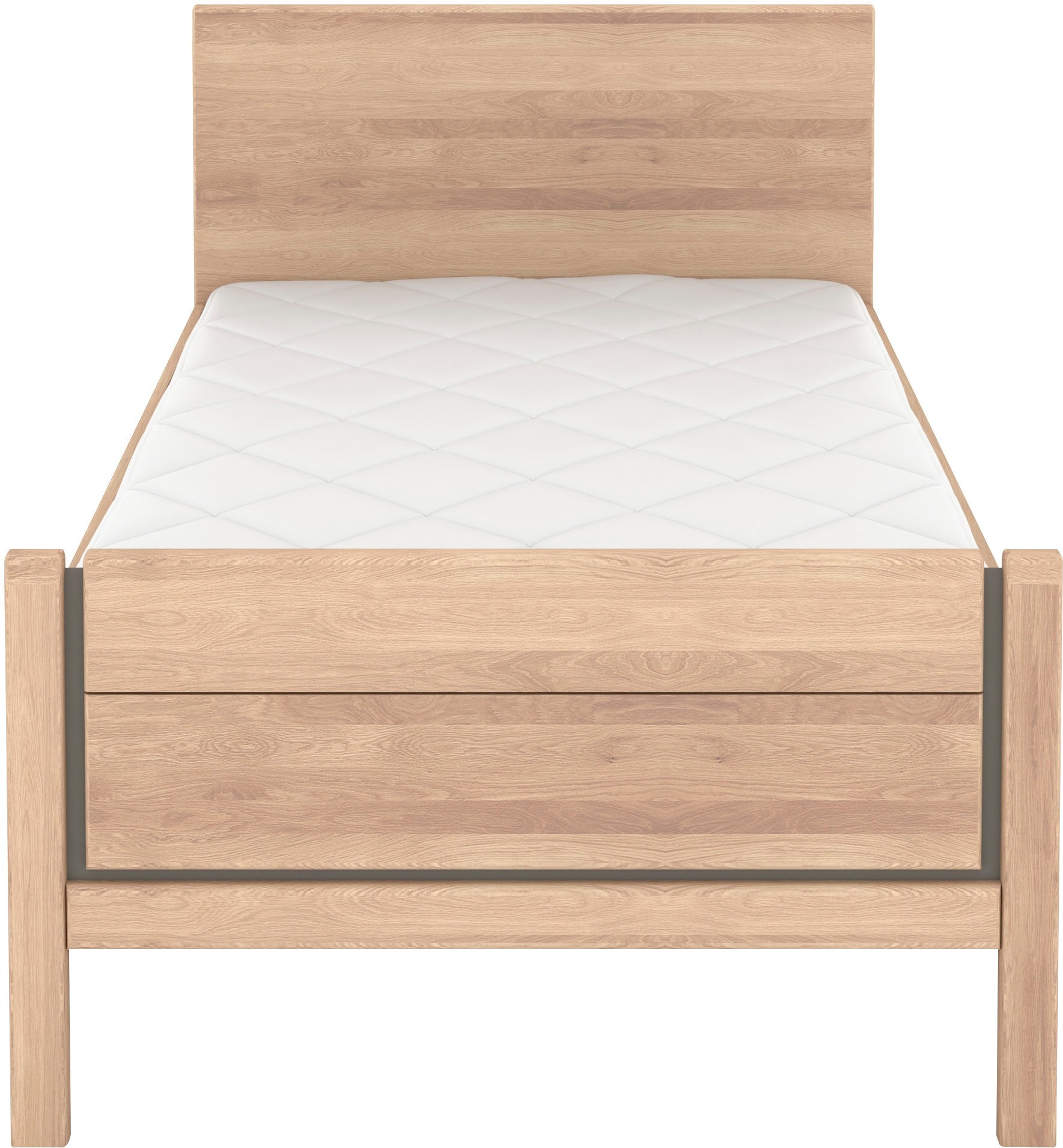 Musterring Holzbett »Sorrent, Bettgestell, Bettrahmen, teilmassiv Eiche«, (MADE IN GERMANY), Eiche teilmassiv, Liegehöhenverstellung, Stollenfußteil