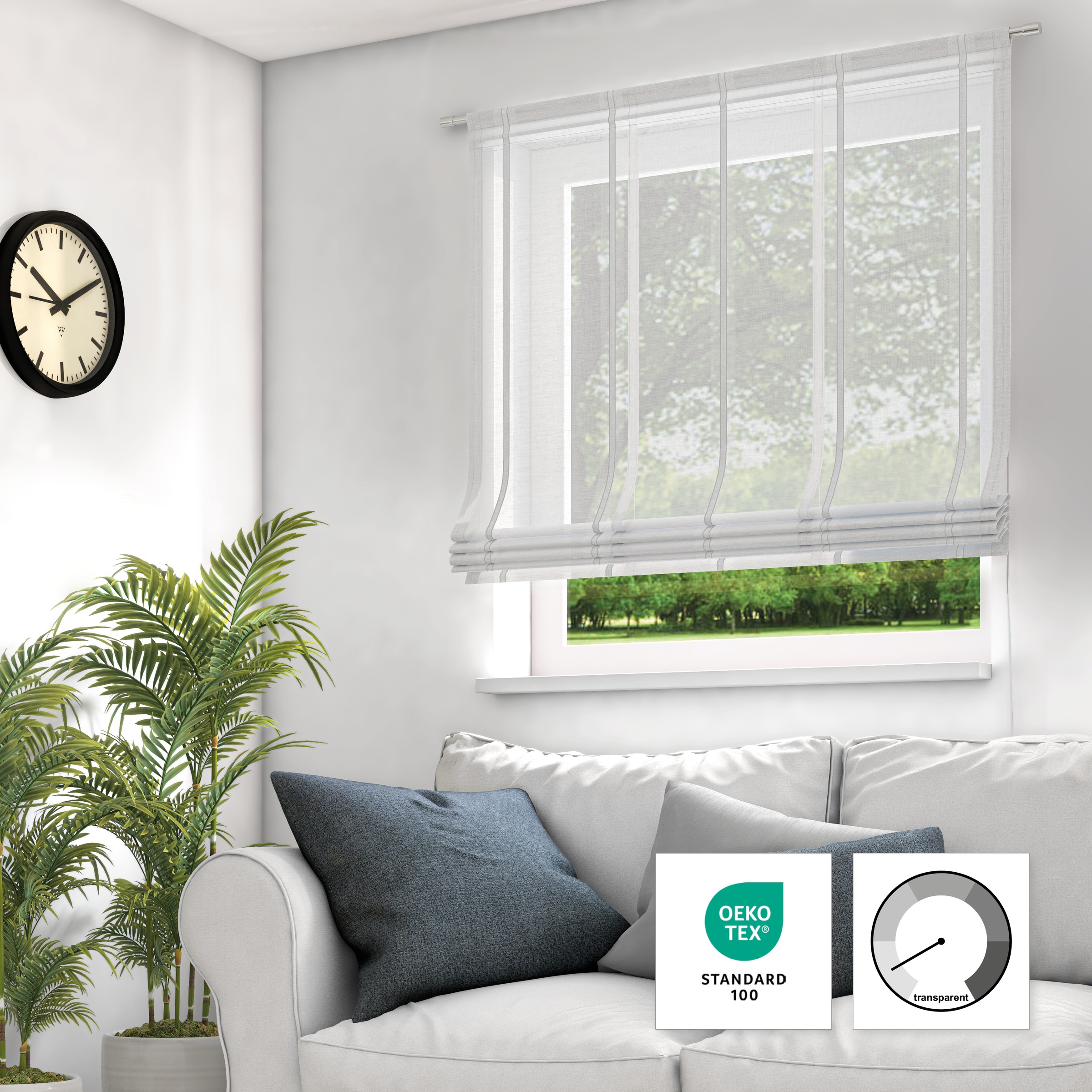 Neutex for you! Raffrollo »Vienna-ECO« mit Stangendurchzug freihängend