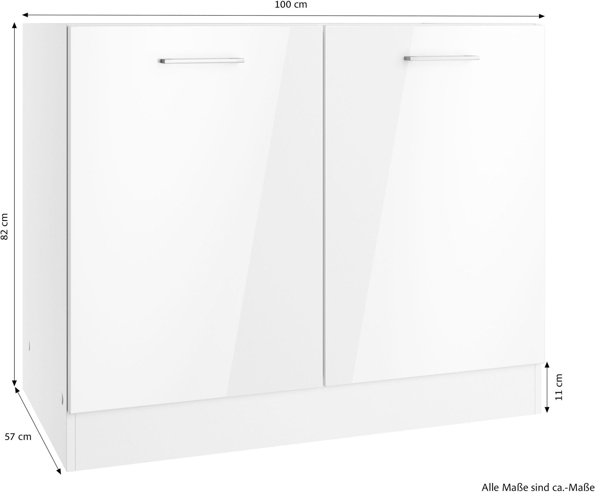 KOCHSTATION Spülenschrank »KS-Milan«, HELD Möbel, Spülenschrank 100 cm, matte oder hochglänzende Fronten