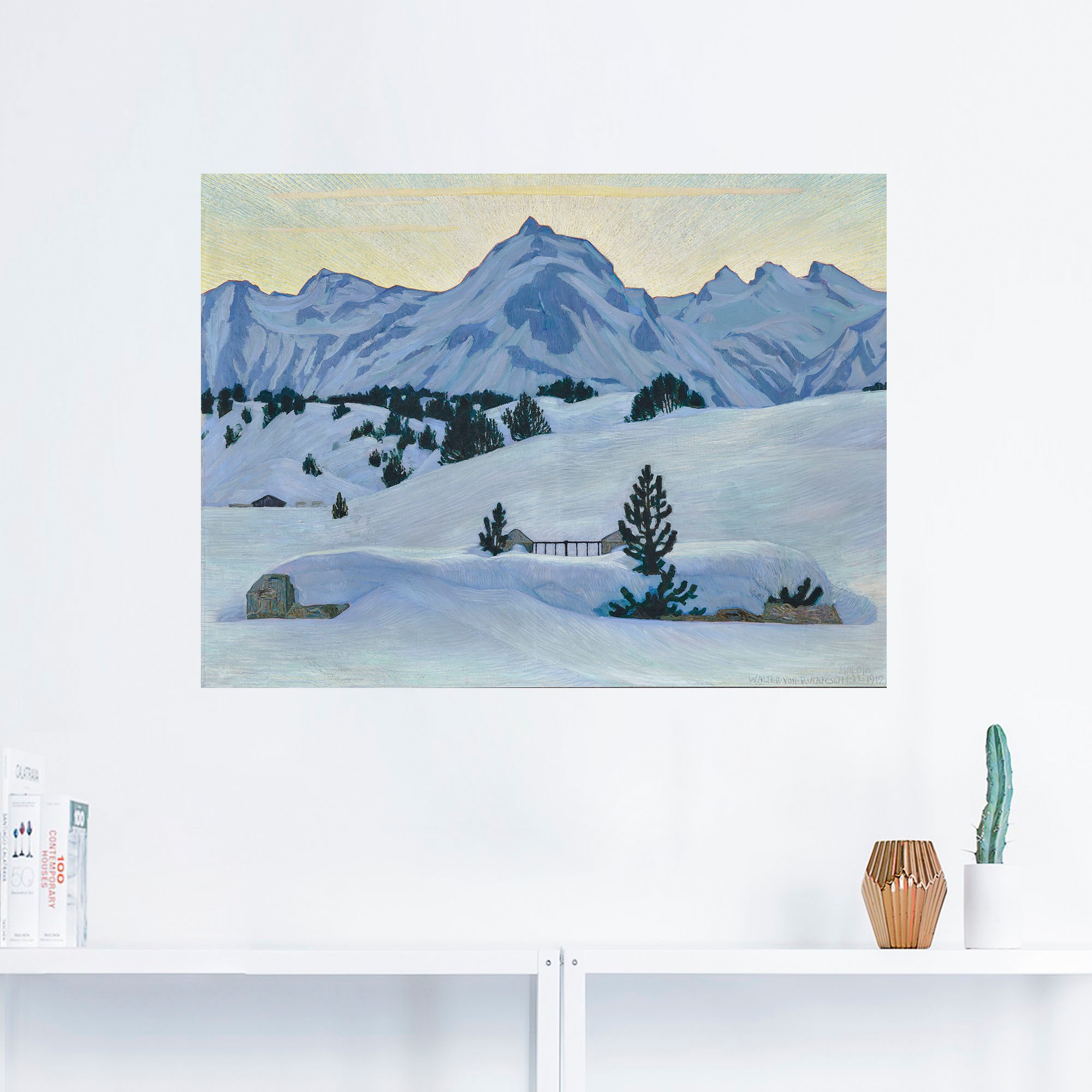Artland Wandbild »Winterlandschaft bei Maloja. 1912«, Berge & Alpenbilder, (1 St.), als Alubild, Leinwandbild, Wandaufkleber oder Poster in versch. Größen