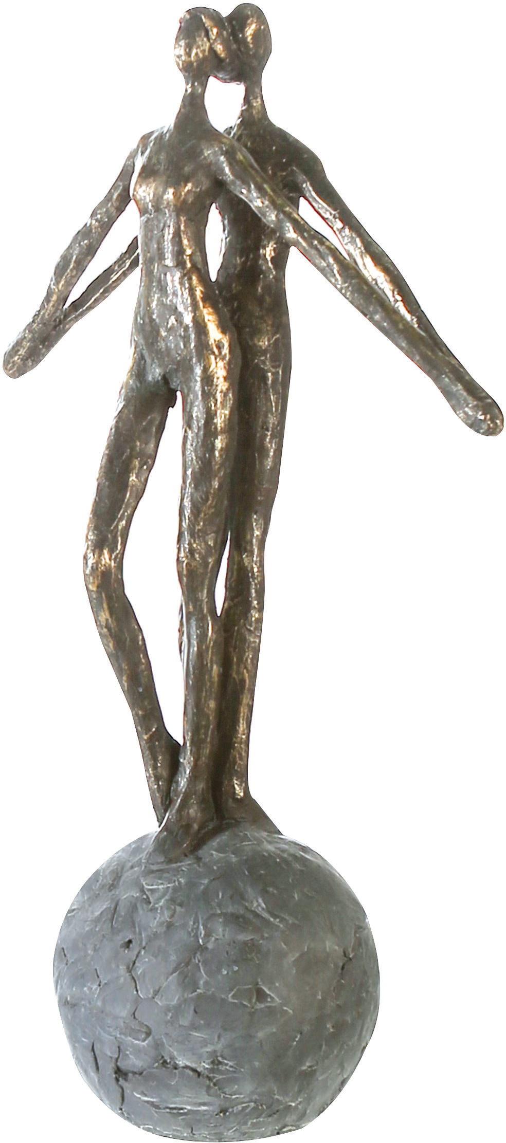 Casablanca by Gilde Dekofigur »Skulptur Encourage«, Dekoobjekt, Höhe 37 cm,  Pärchen, mit Spruchanhänger, Wohnzimmer auf Raten kaufen