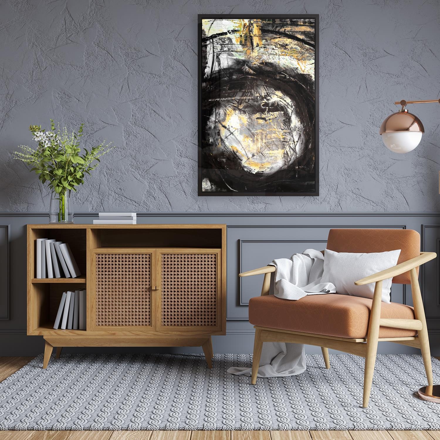 queence Leinwandbild »Abstrakt Schwarz«, Abstrakt-Abstrakte-Kunst-Modern, m günstig online kaufen