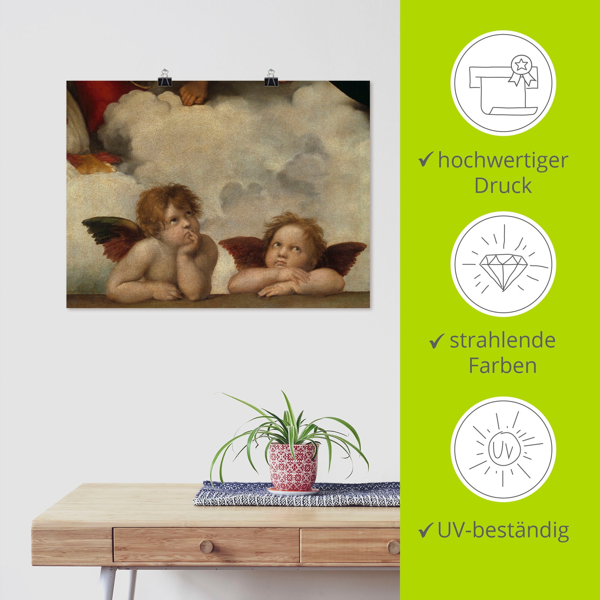 Artland Wandbild »Detail aus Die Sixtinische Madonna.«, Religion, (1 St.), als Leinwandbild, Poster, Wandaufkleber in verschied. Größen