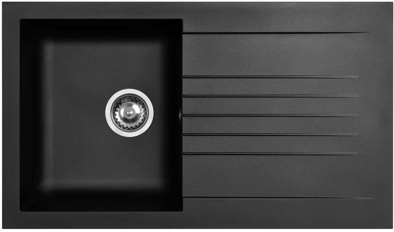 KOCHSTATION Küchenzeile »KS-Lagos, wahlweise mit E-Geräten, Spüle edelstahl oder schwarz«, Breite 330cm, Ceran-oder Induktionskochfeld,mit oder ohne Kühlschrank