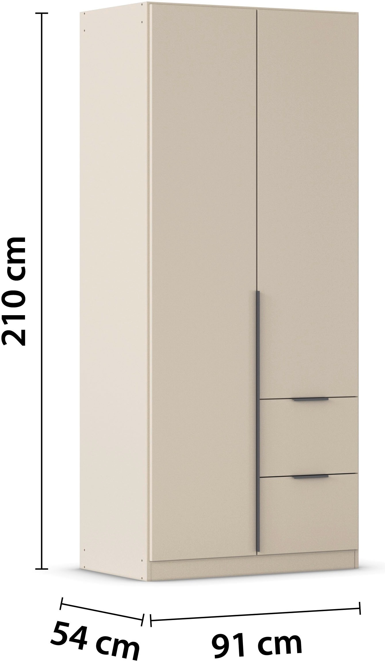 rauch Drehtürenschrank »Kleiderschrank Schrank Garderobe AGORDO mit Dekor- oder Hochglanzfront«, (in zwei Griff-Farben mit Dekor- oder Hochglanzfront), mit Außenschubkästen, in 6 Breiten und 2 Höhen MADE IN GERMANY