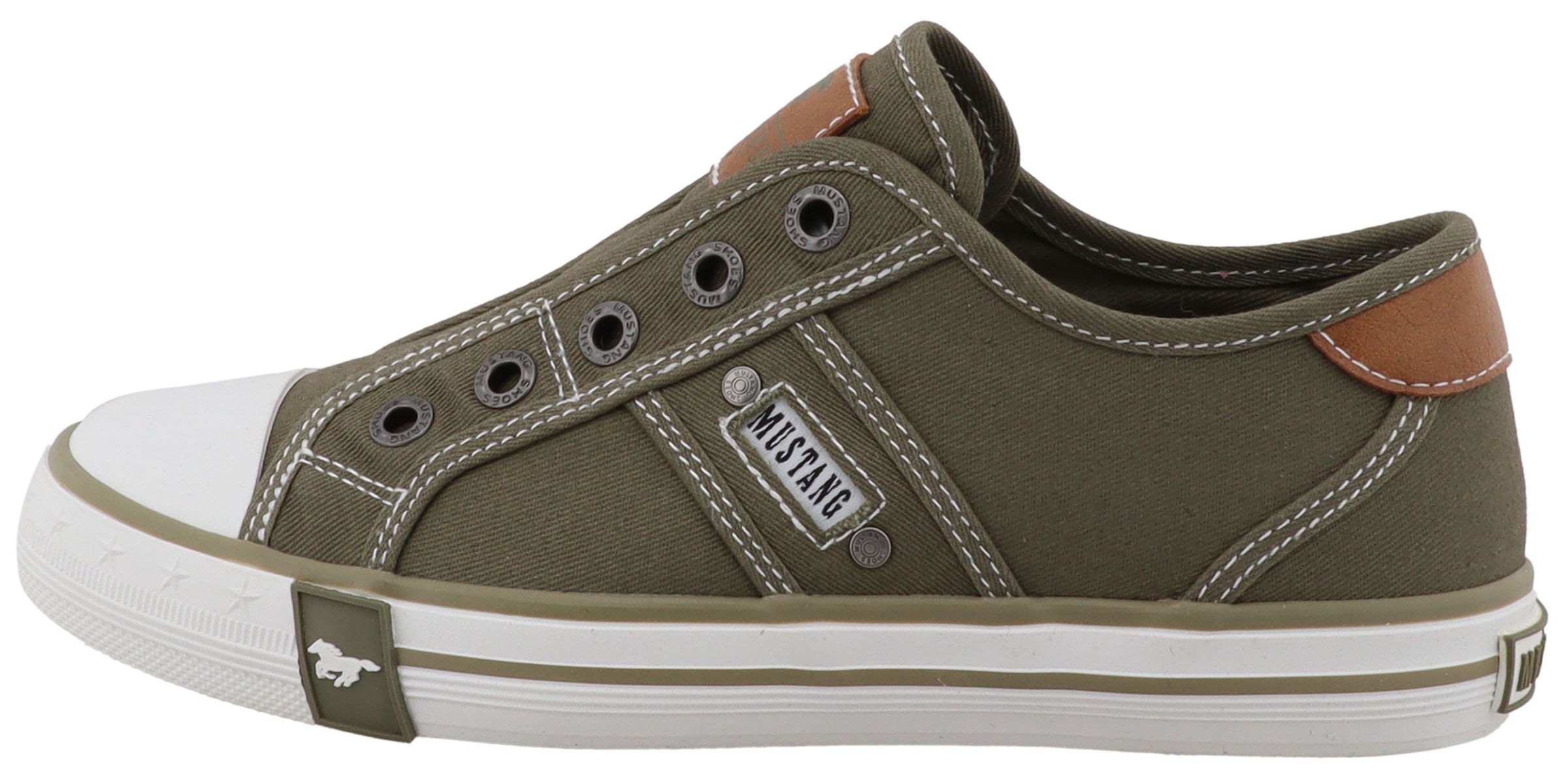 Mustang Shoes Slip-On Sneaker »Gaspare«  Freizeitschuh, Slipper, Halbschuh mit Kontrastnähten