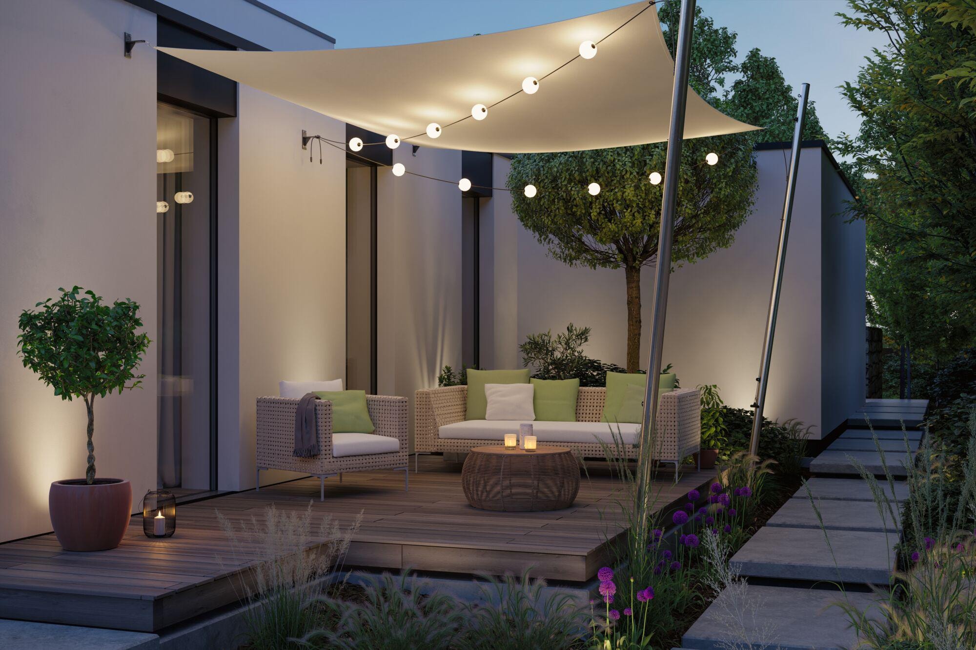 Paulmann LED-Lichterkette »Naima IP67 3000K 6x1W 5,88m Schwarz« 6 Stk.-flammig dimmbar